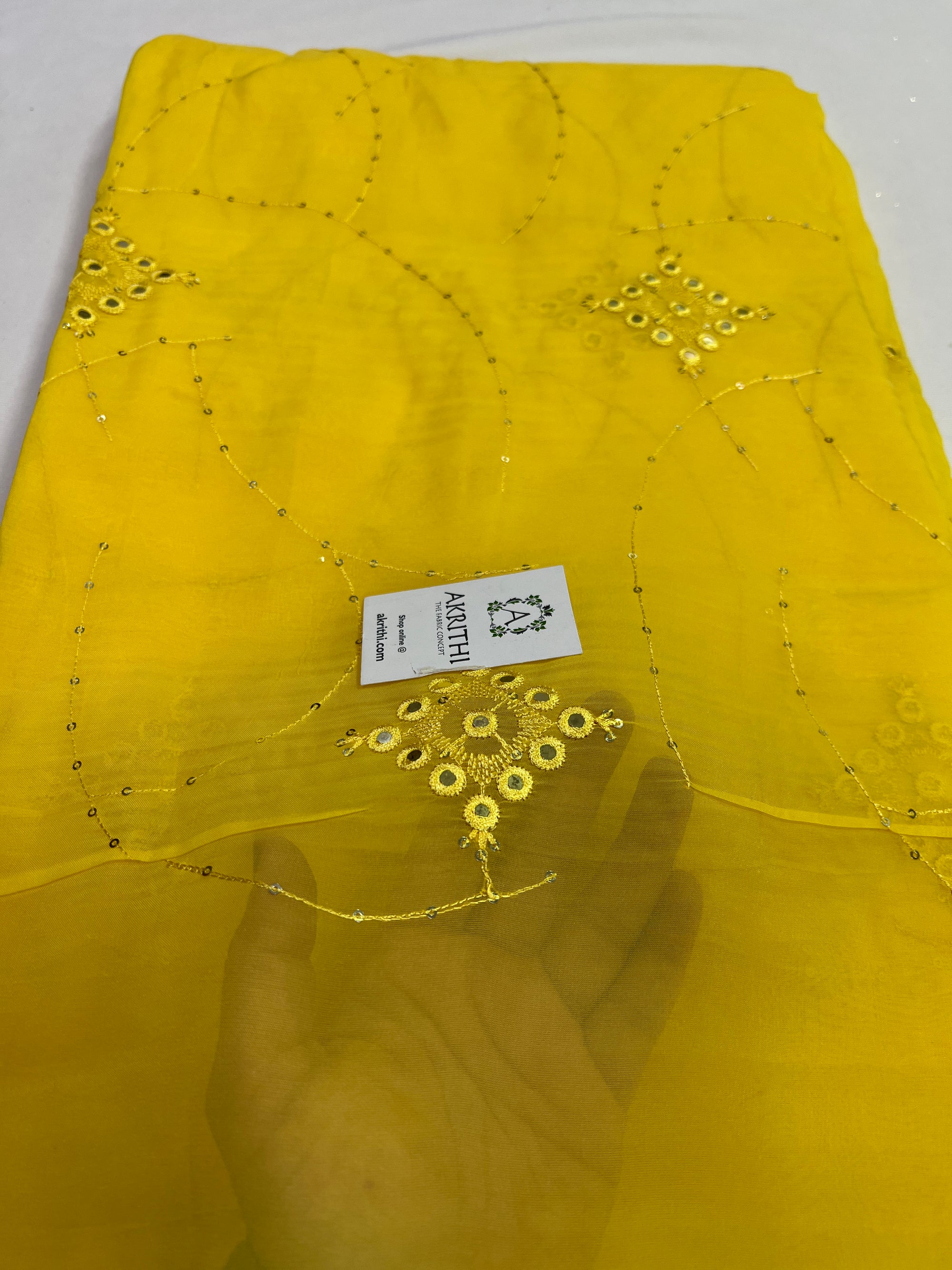 Embroidery on Organza fabric
