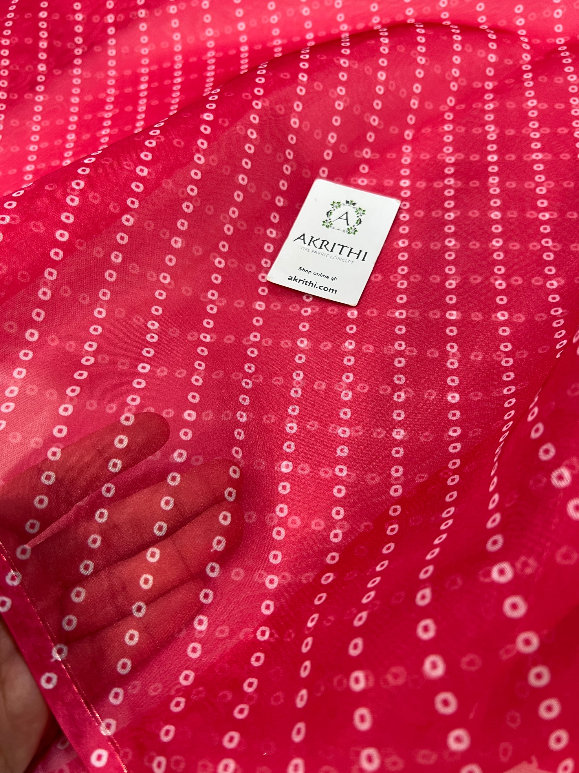 Bandhani Printed organza fabric