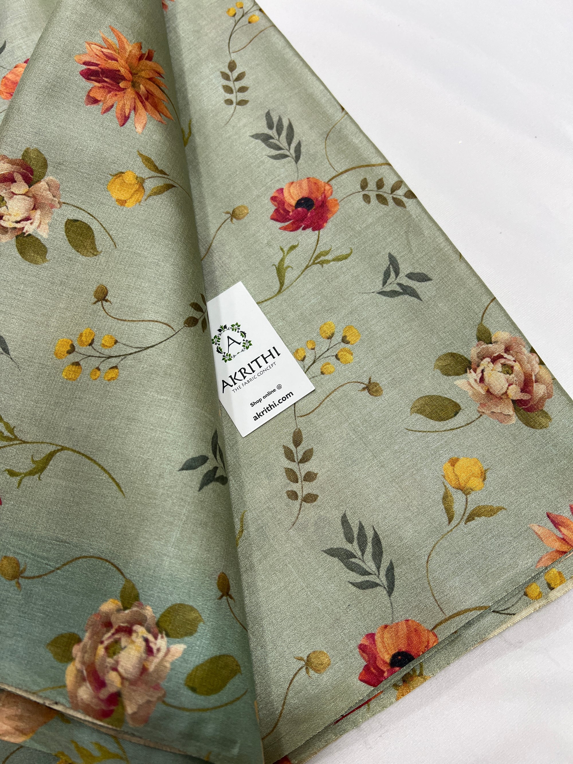 Digital Printed handloom pure tussar silk fabric