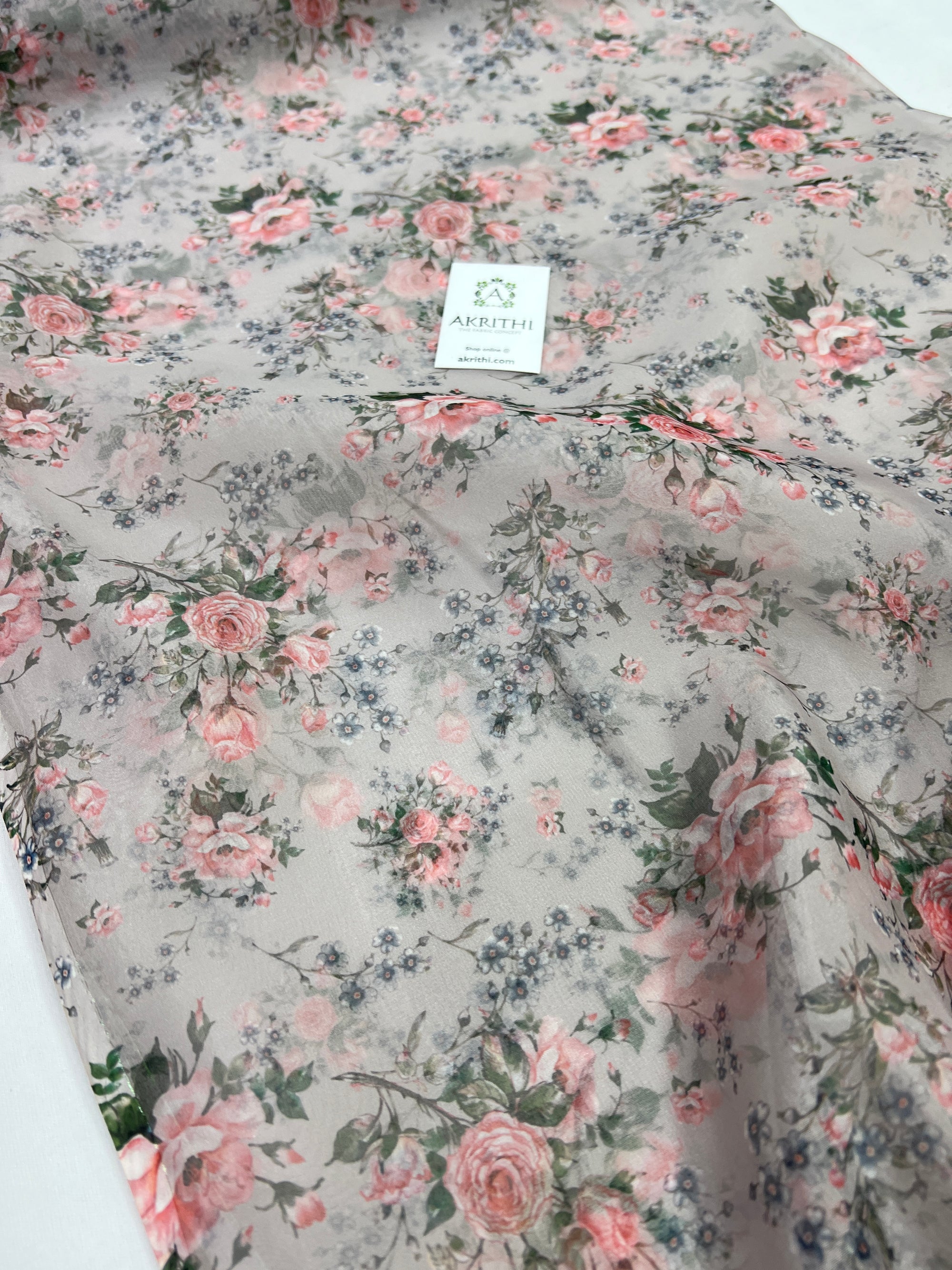 Digital floral Printed organza fabric