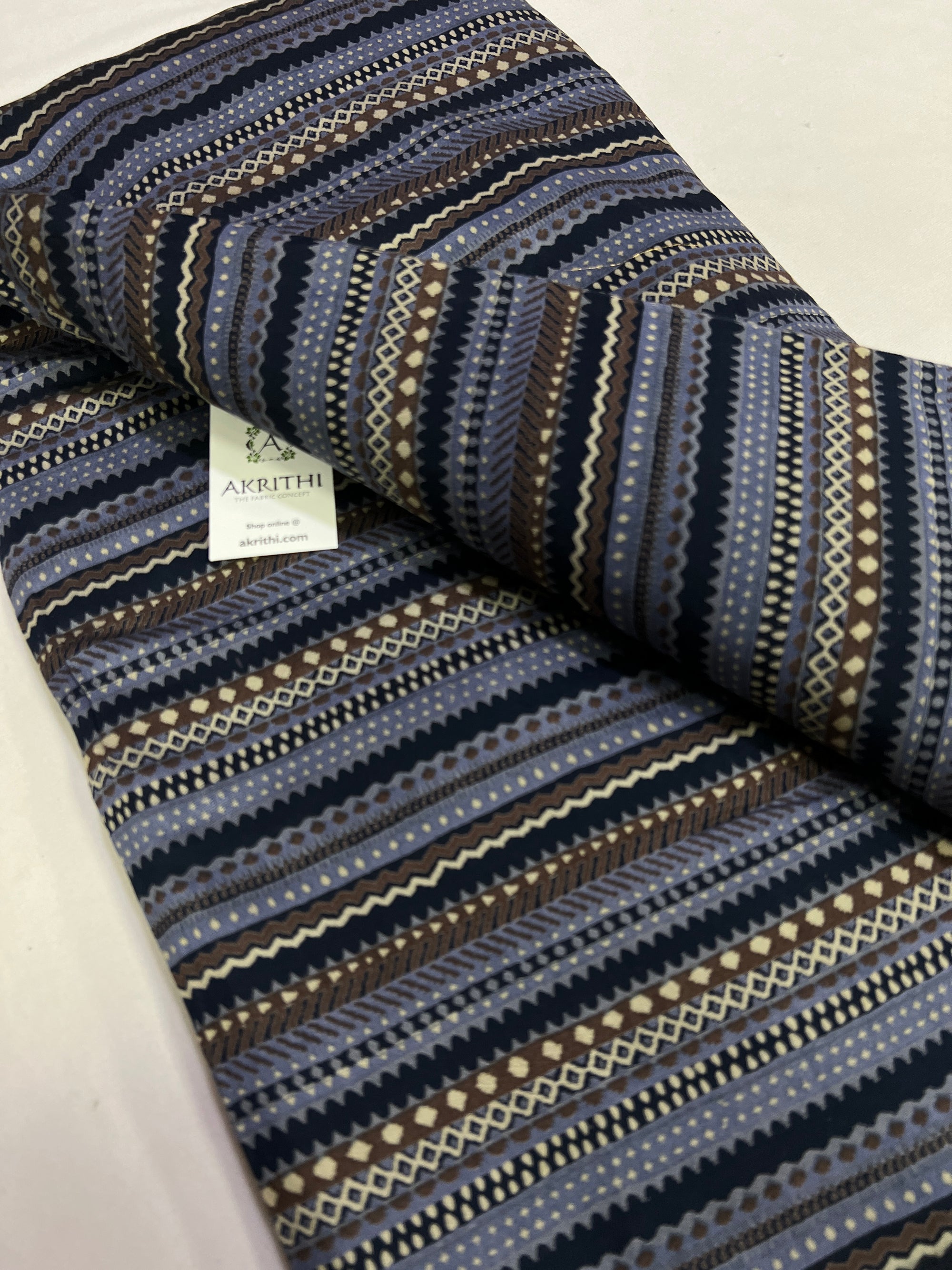 Printed silk fabric