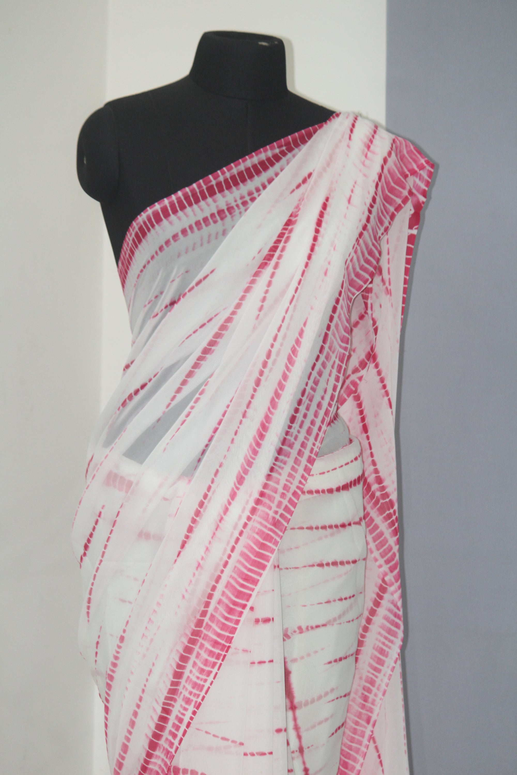 Shibori tie and dye georgette saree