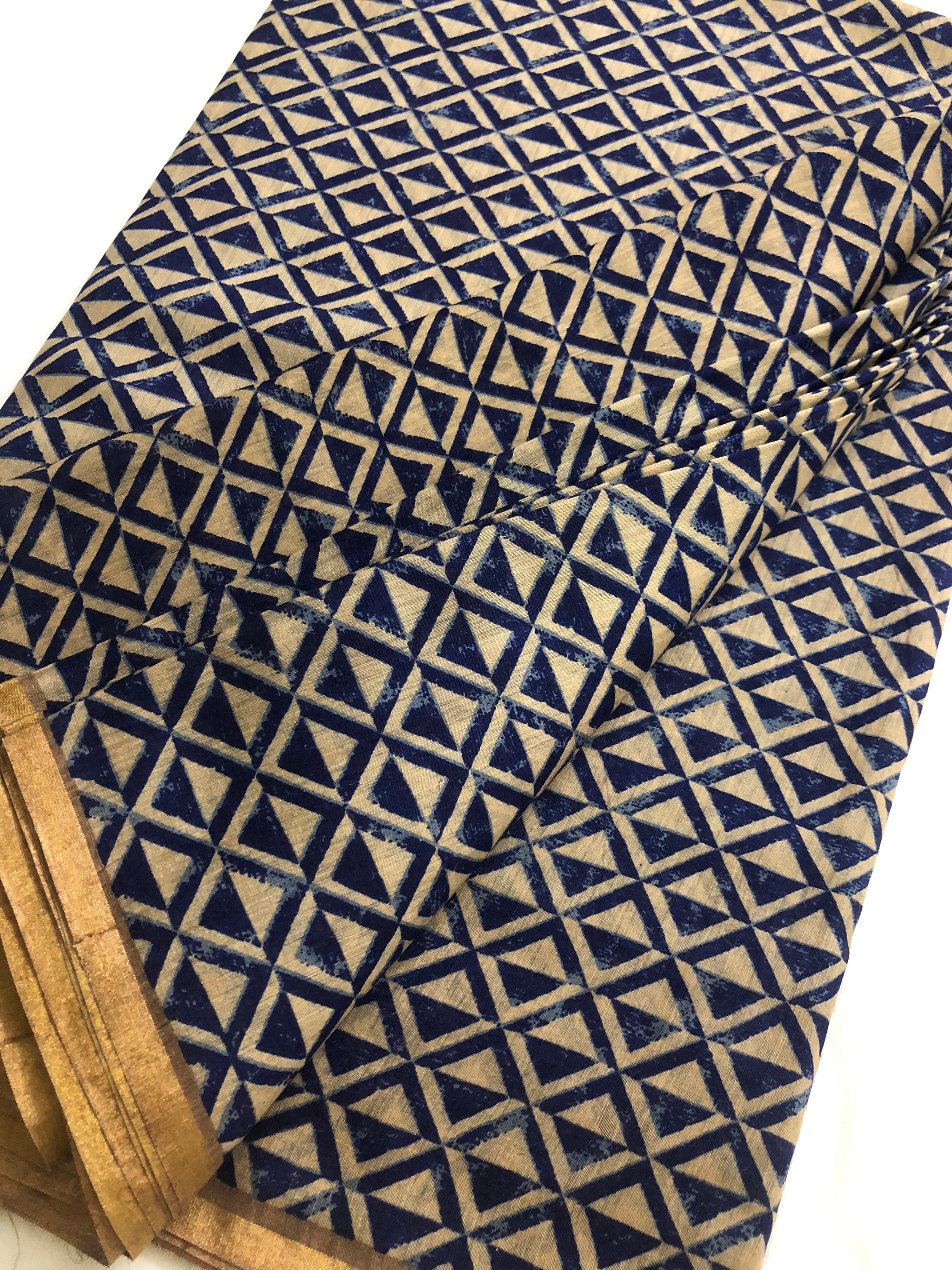 Printed handloom pure munga silk saree