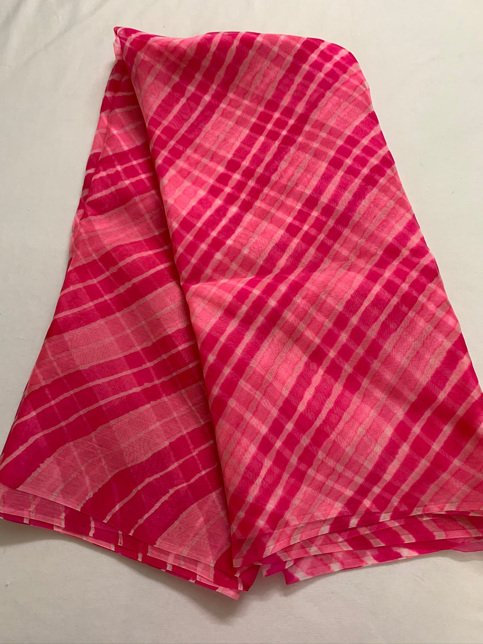 PURE SILK ORGANZA LEHERIYA SAREE