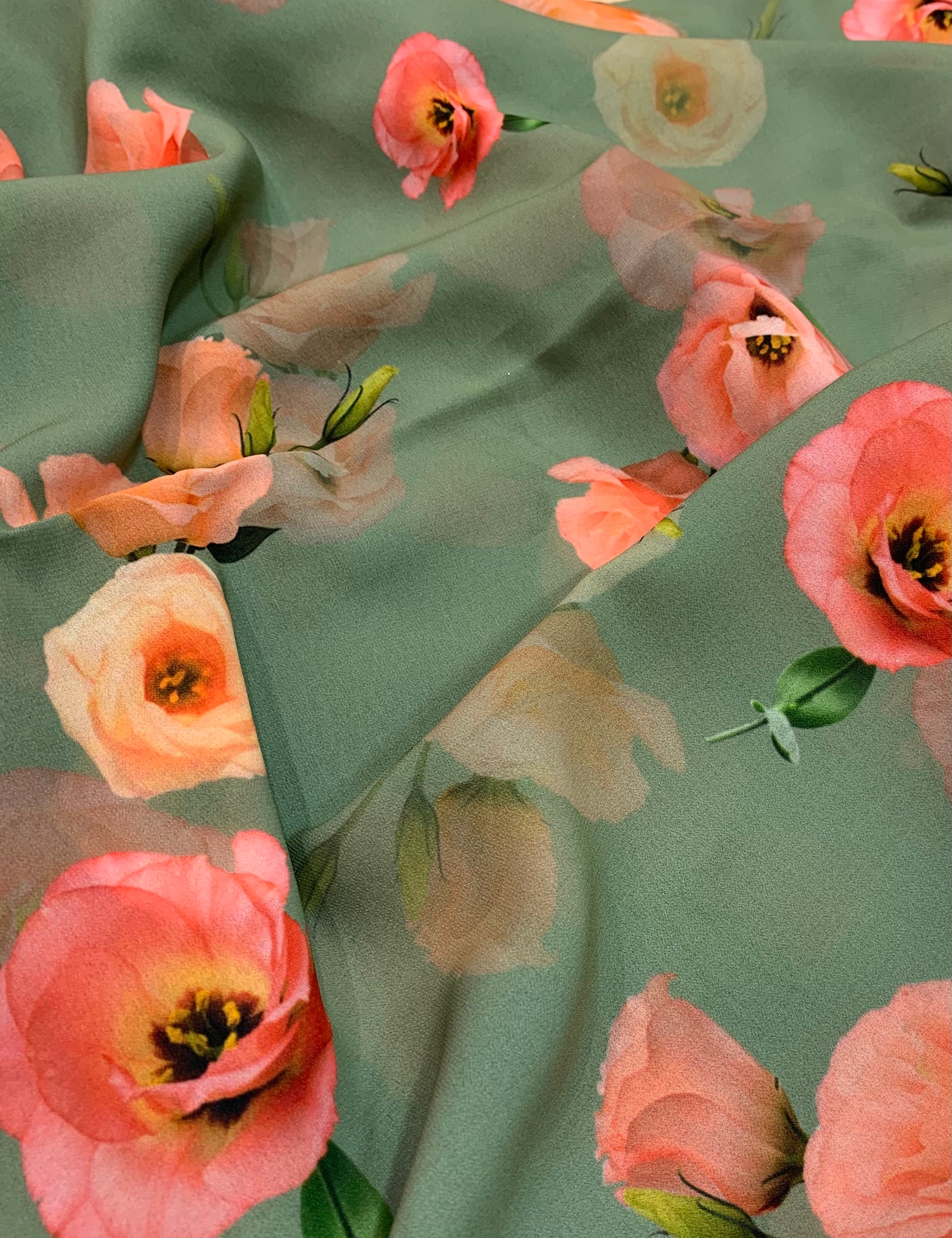 Digital floral Printed georgette fabric