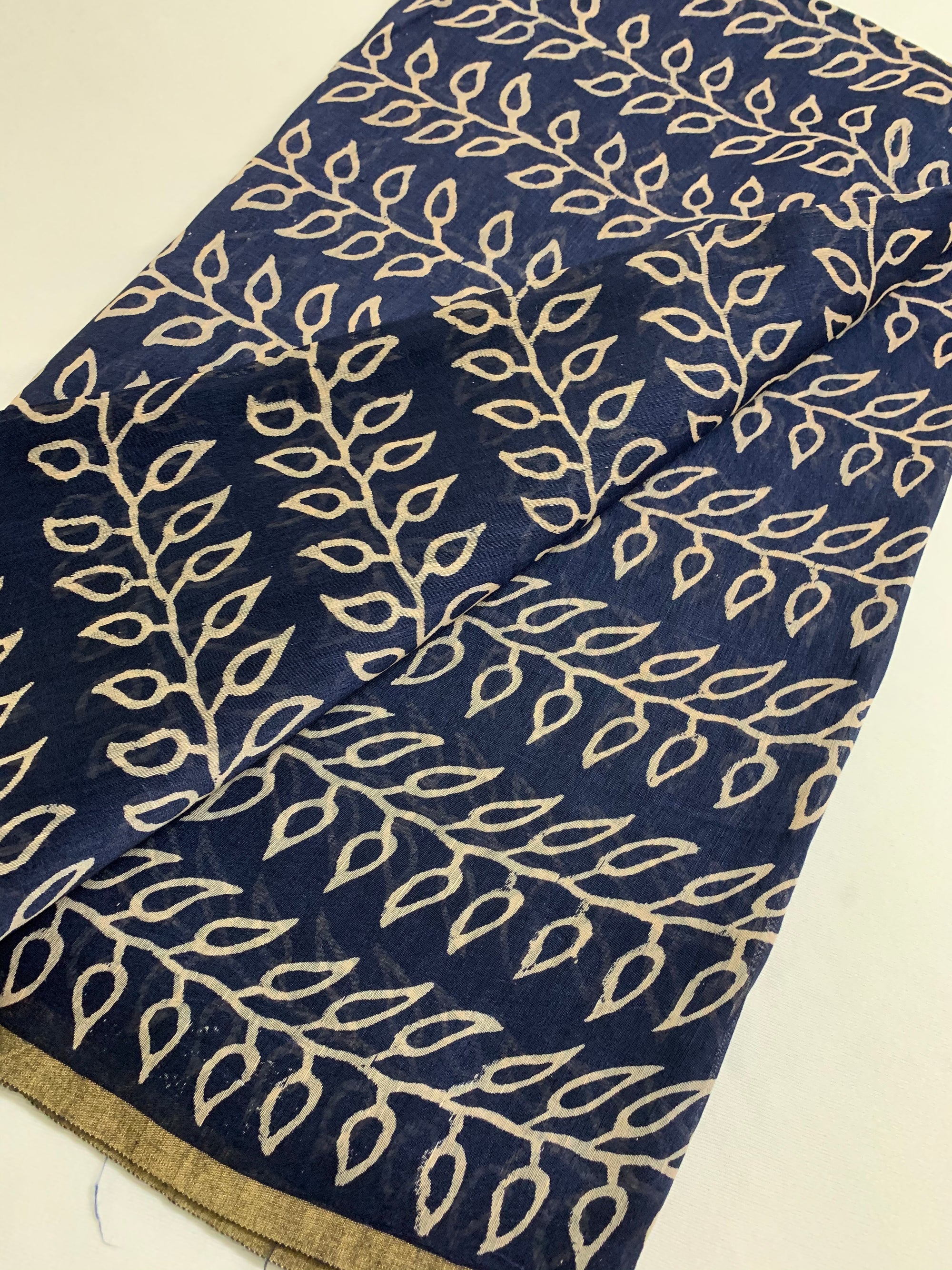 Handloom Printed pure linen silk fabric