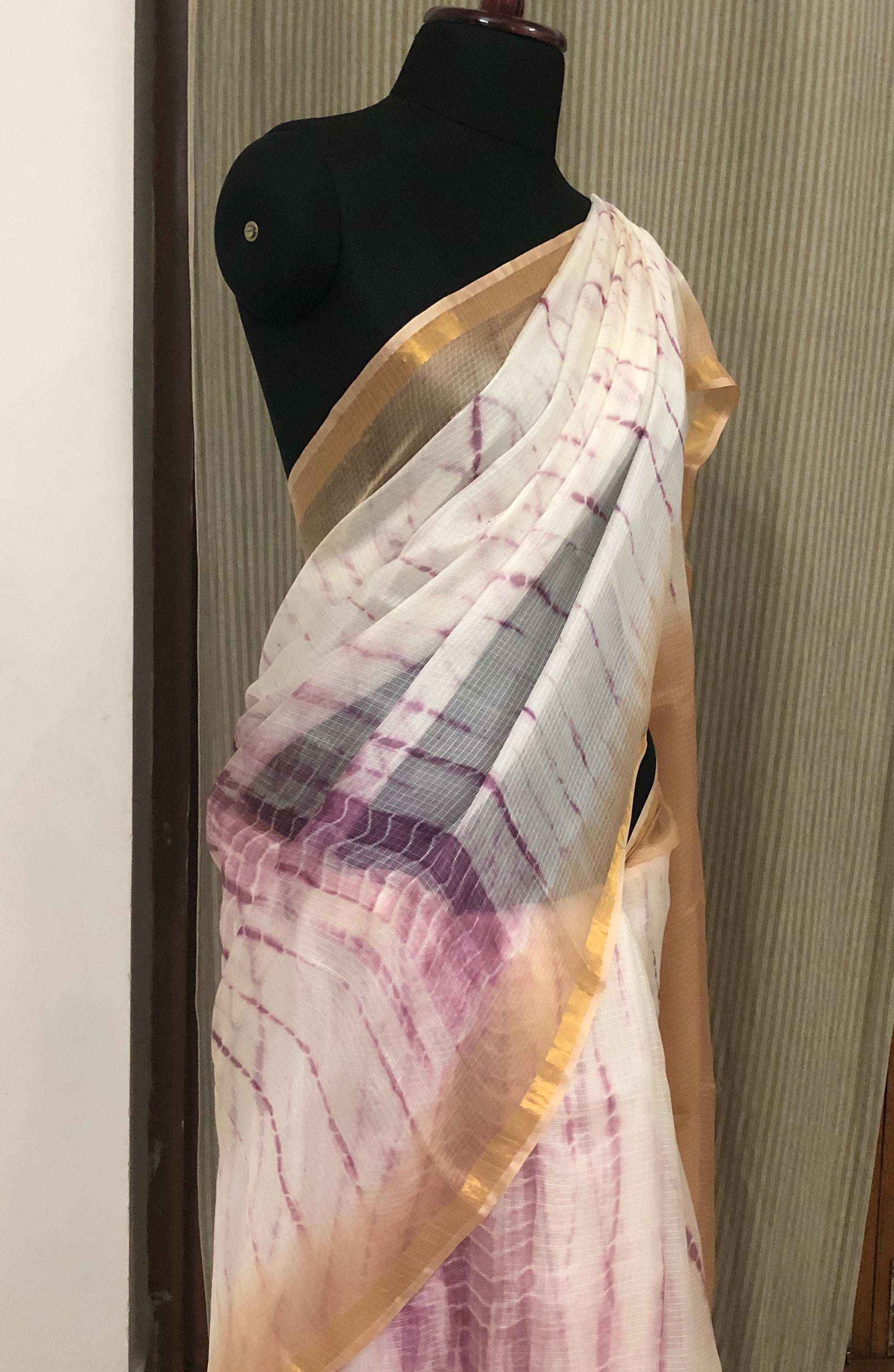 Tie and dye pure kota silk saree