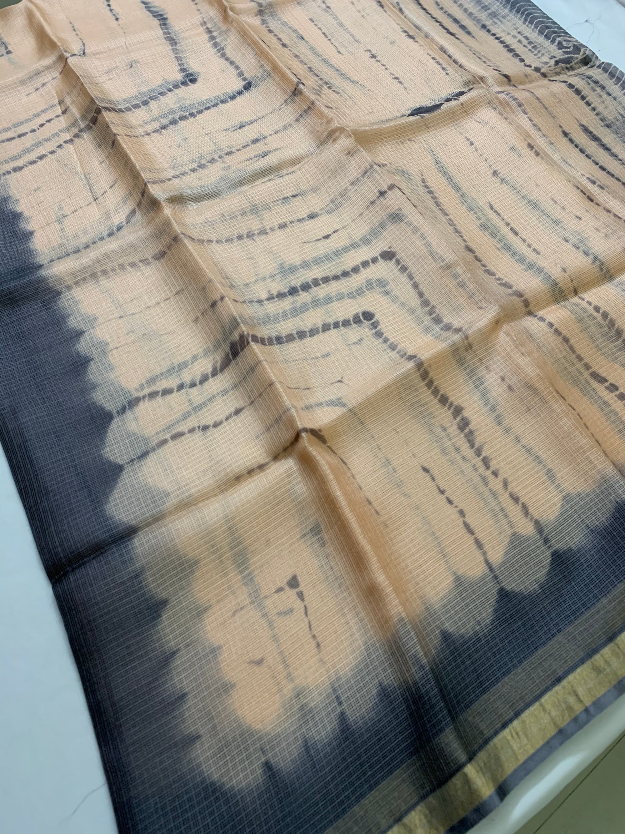 Tie and dye pure kota silk saree