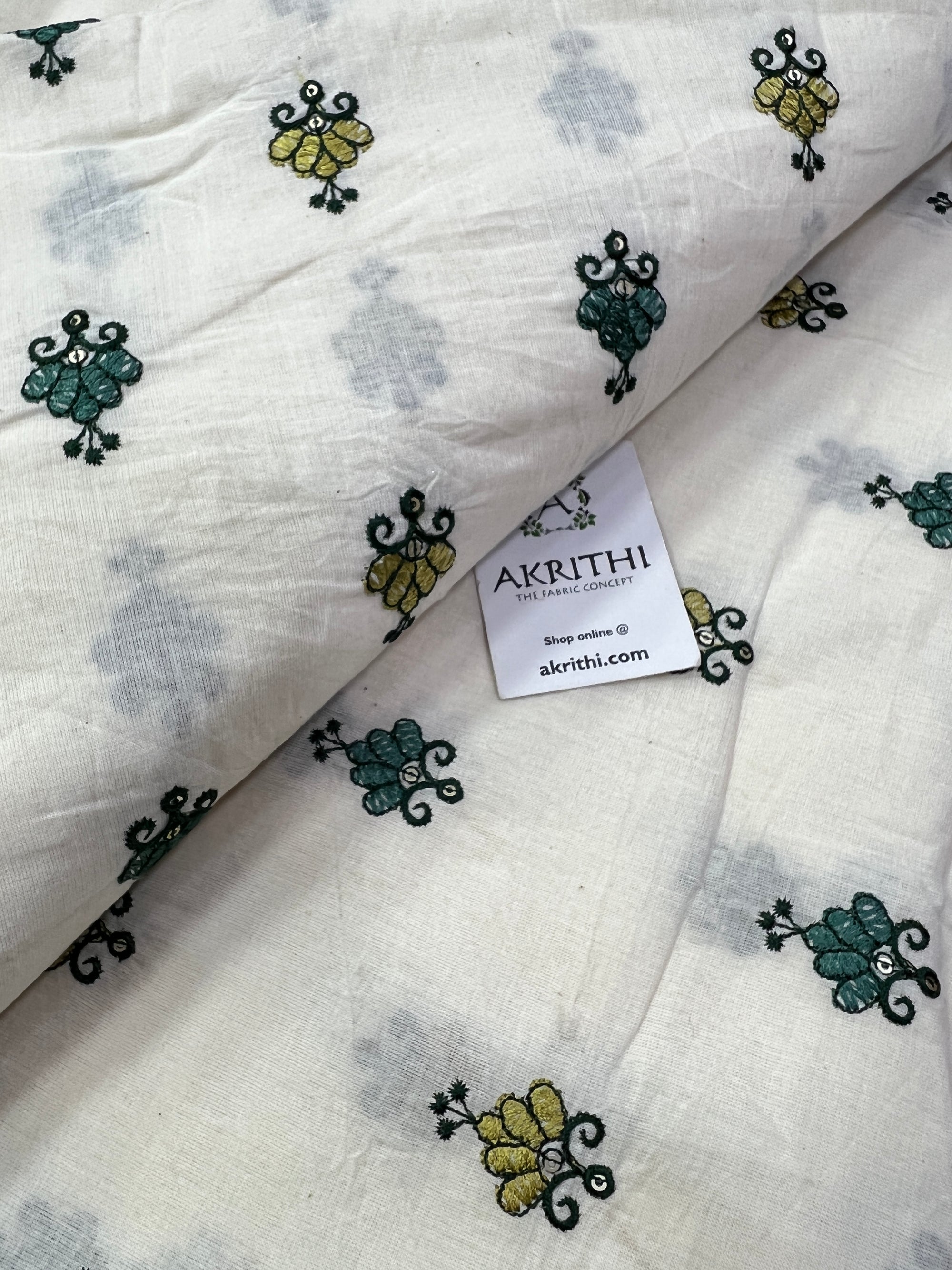 Pure Cotton embroidered fabric 1.4 METERS CUT