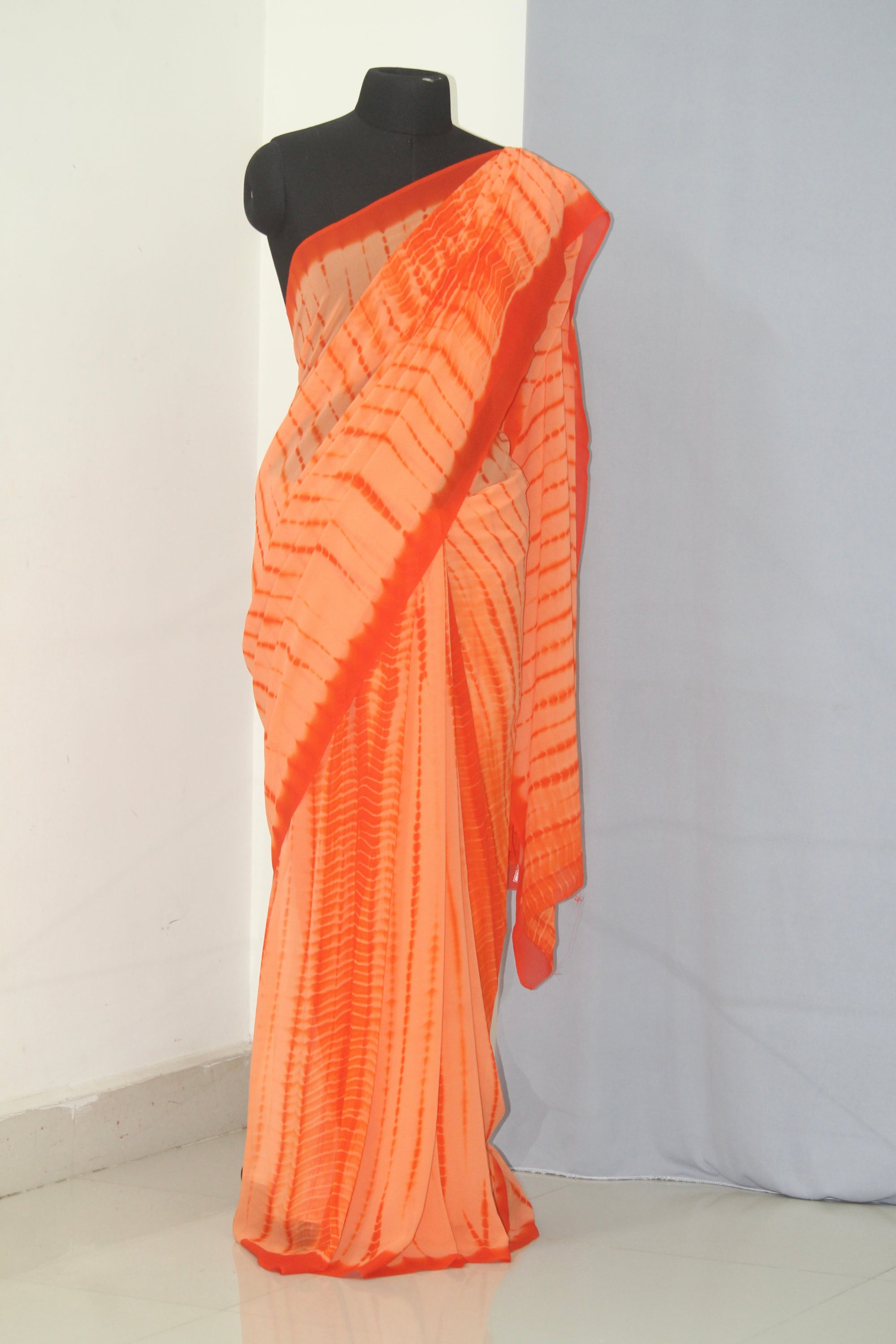 Shibori tie and dye pure georgette saree