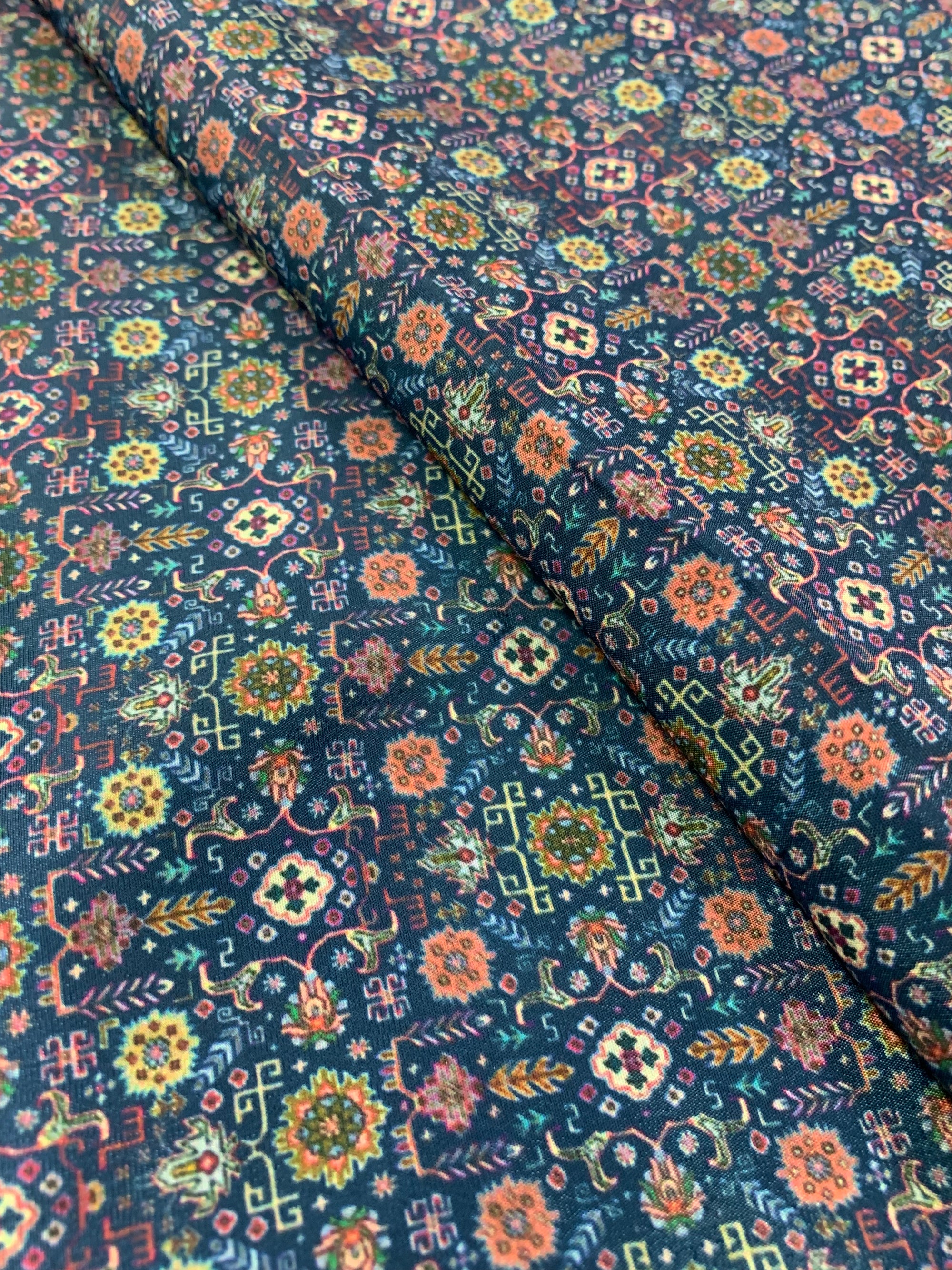 Digital floral Printed crepe fabric