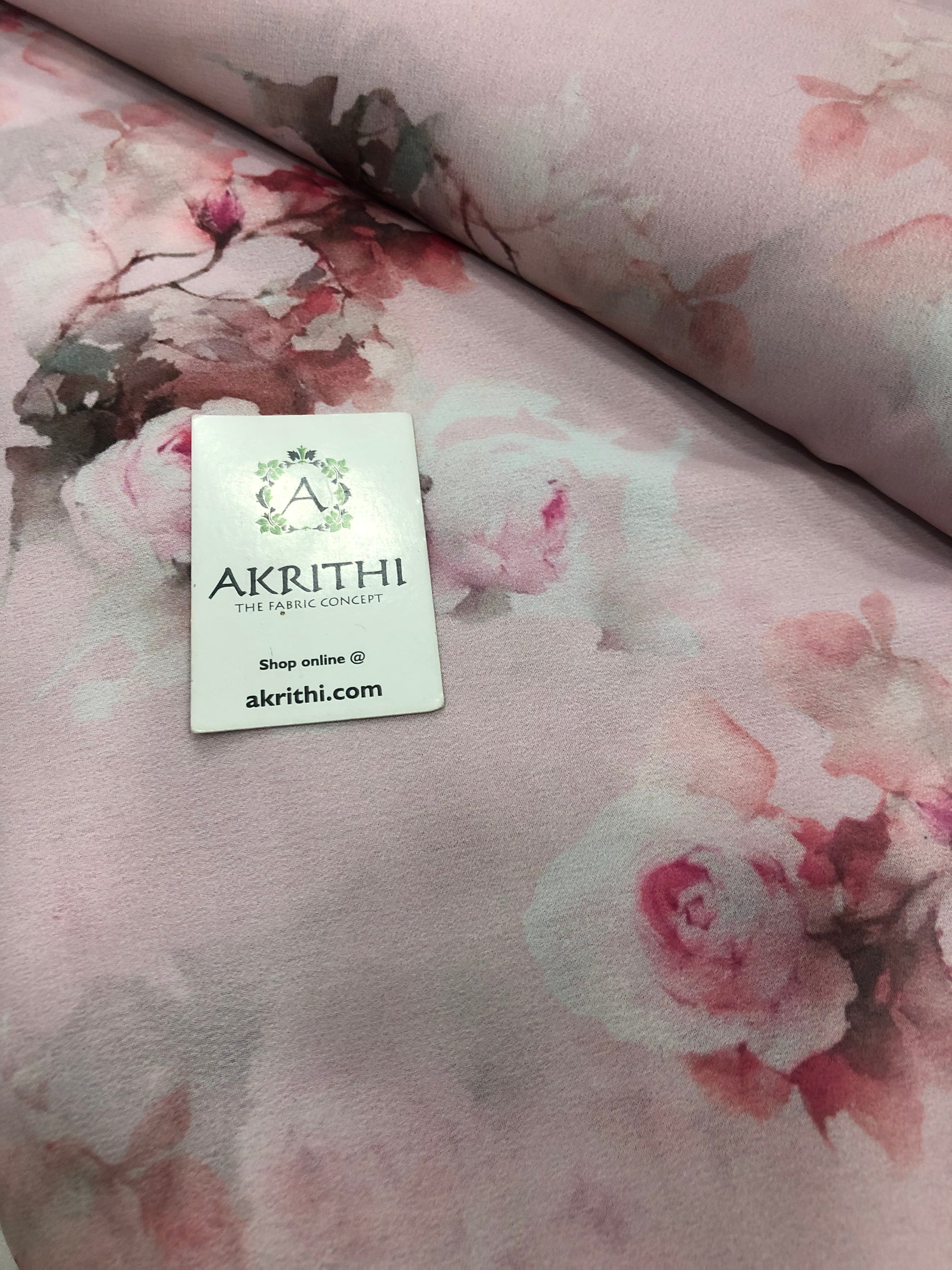 Digital floral printed georgette fabric