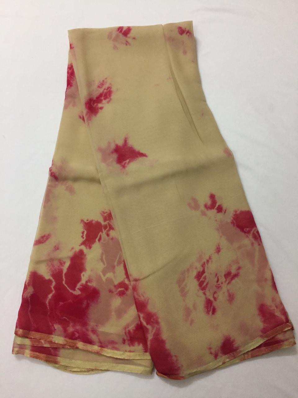 PURE CHIFFON SHIBORI TIE AND DYE SAREE