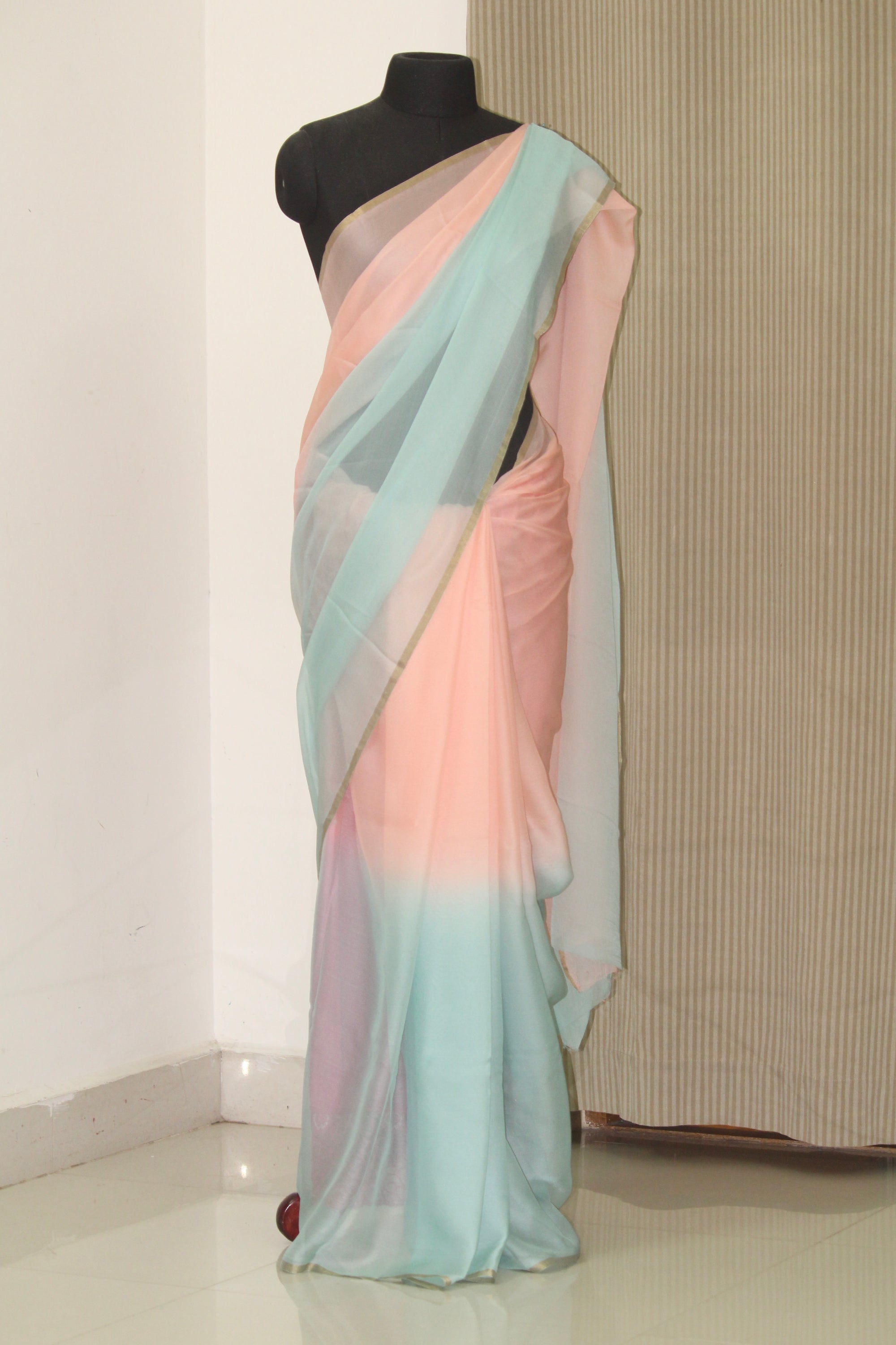 Pure silk chiffon saree