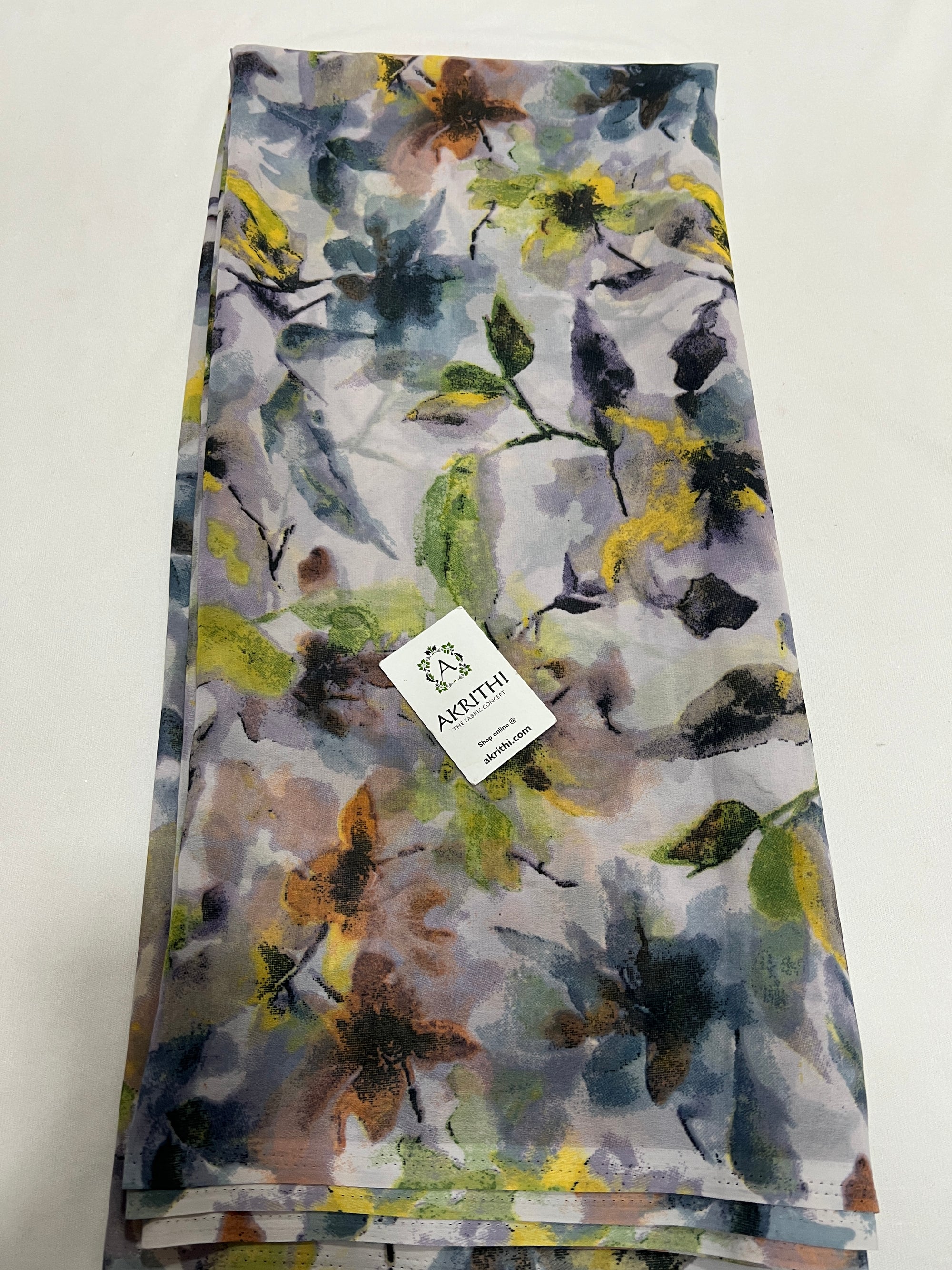Digital floral printed georgette fabric