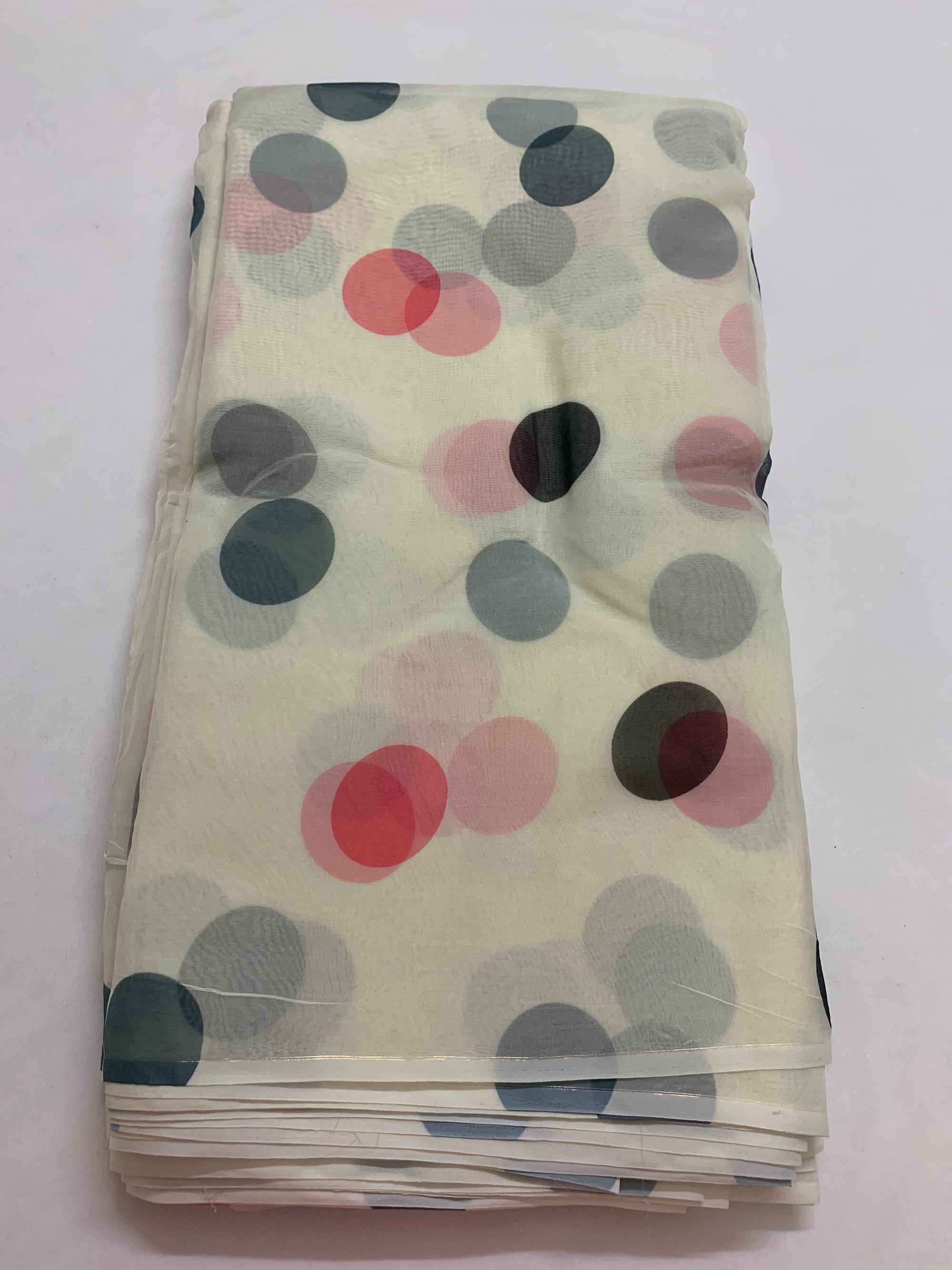 Digital polka Printed organza fabric