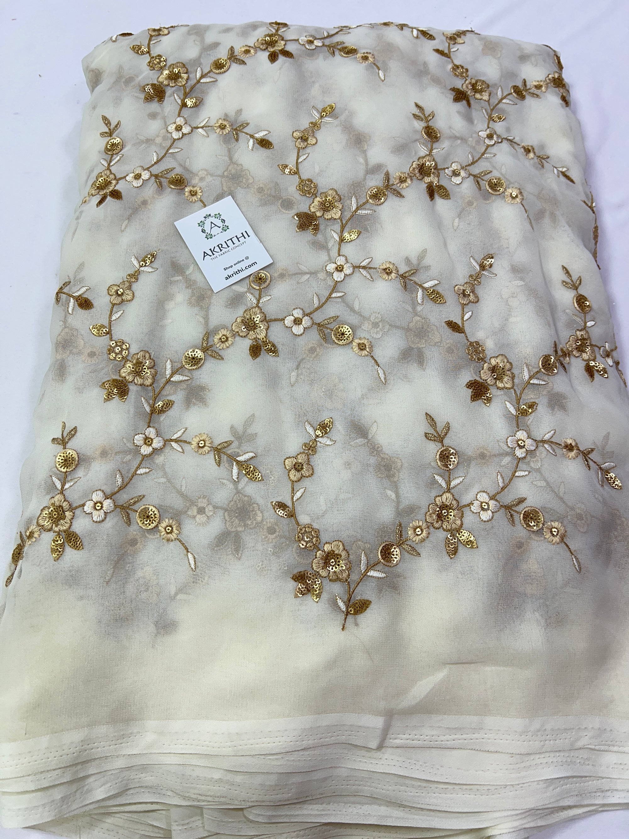 Embroidery on georgette fabric