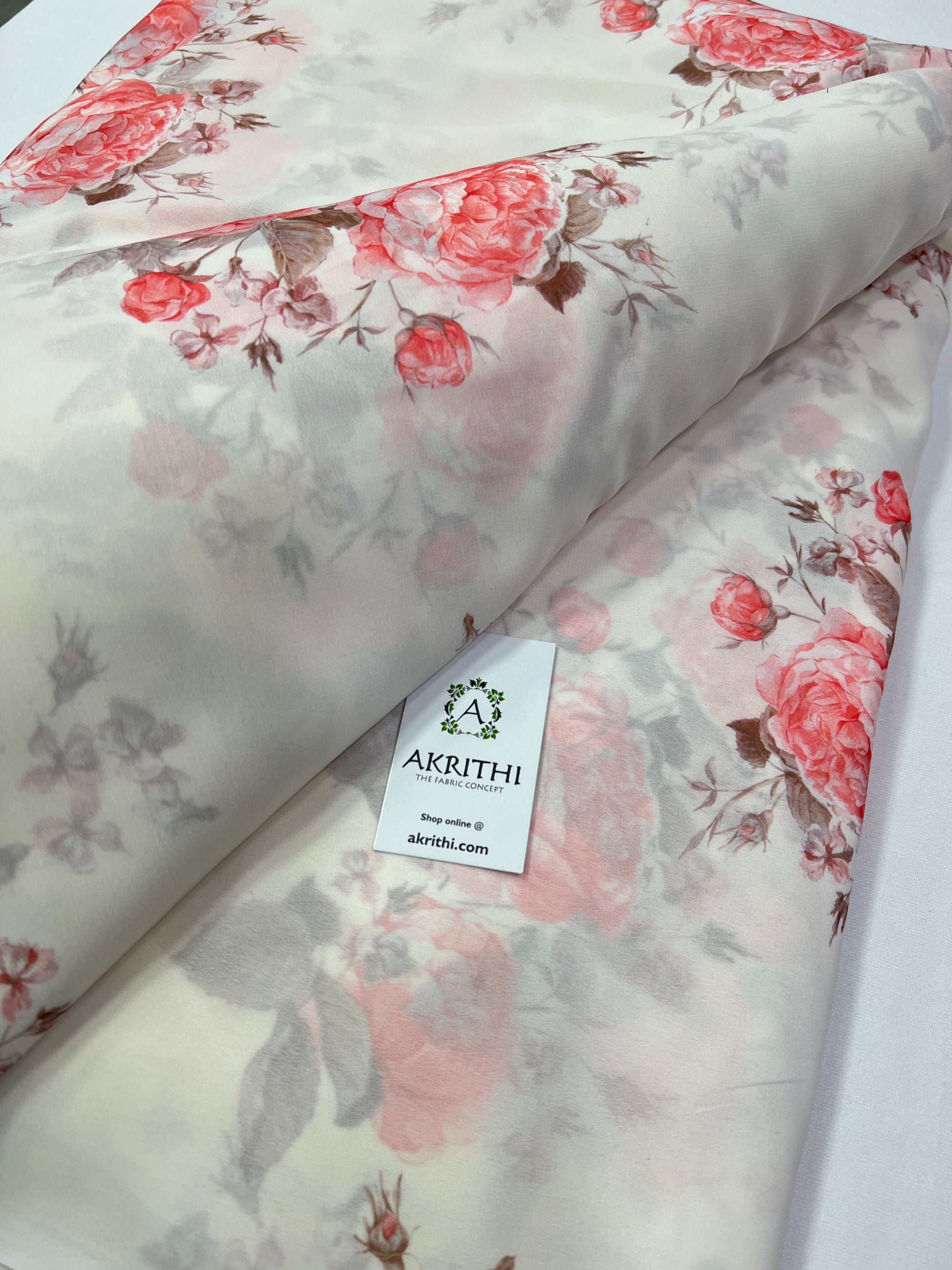 Digital floral printed georgette fabric