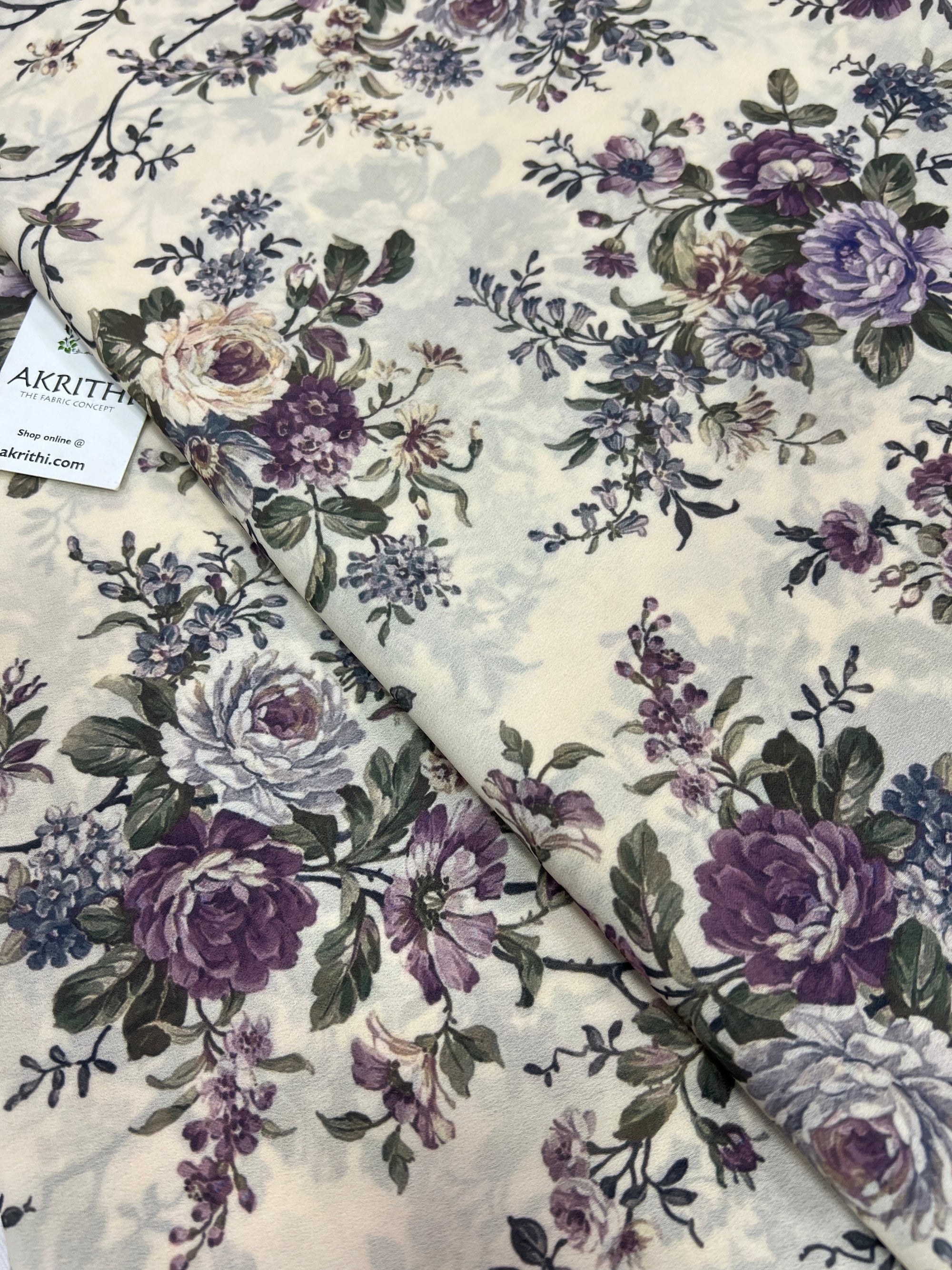Digital floral printed georgette fabric