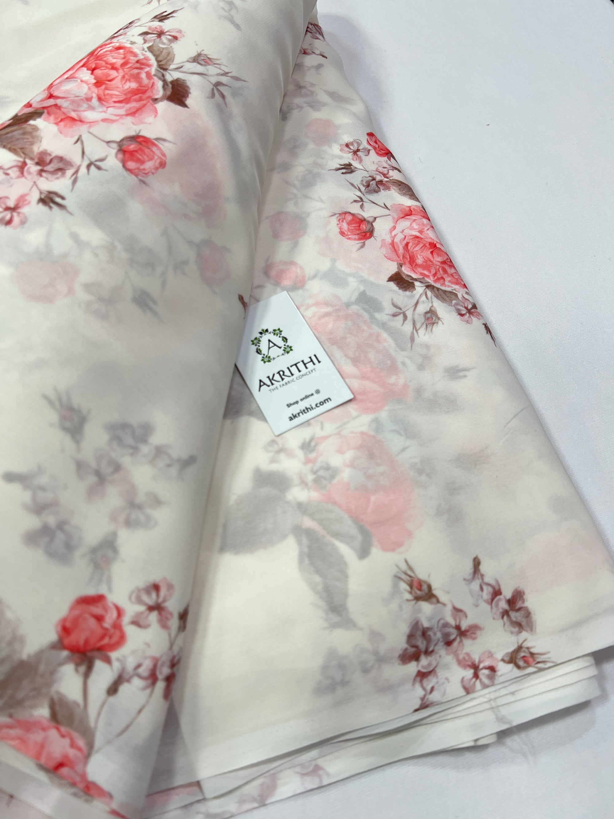 Digital floral printed georgette fabric