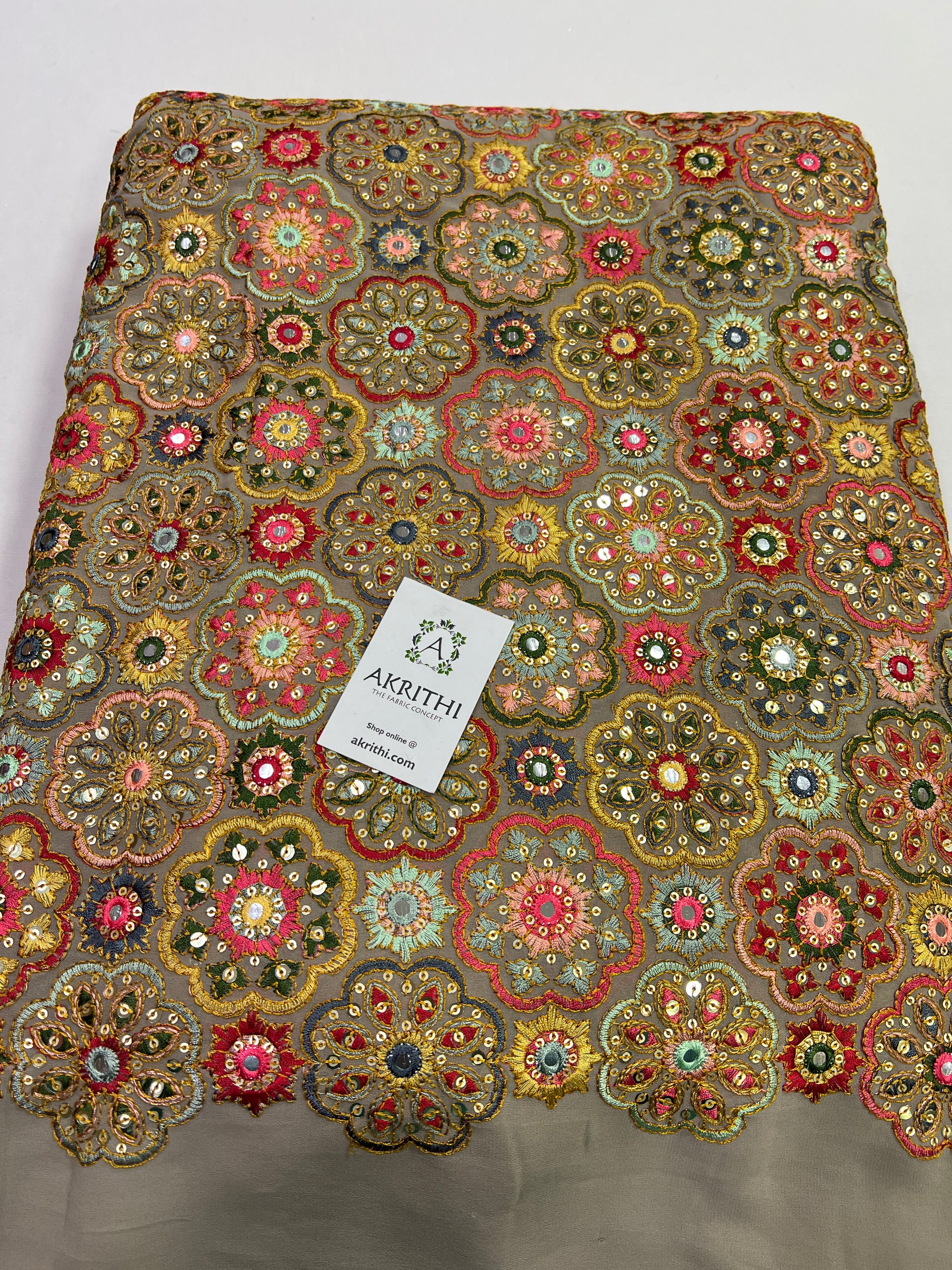 Embroidery on georgette fabric