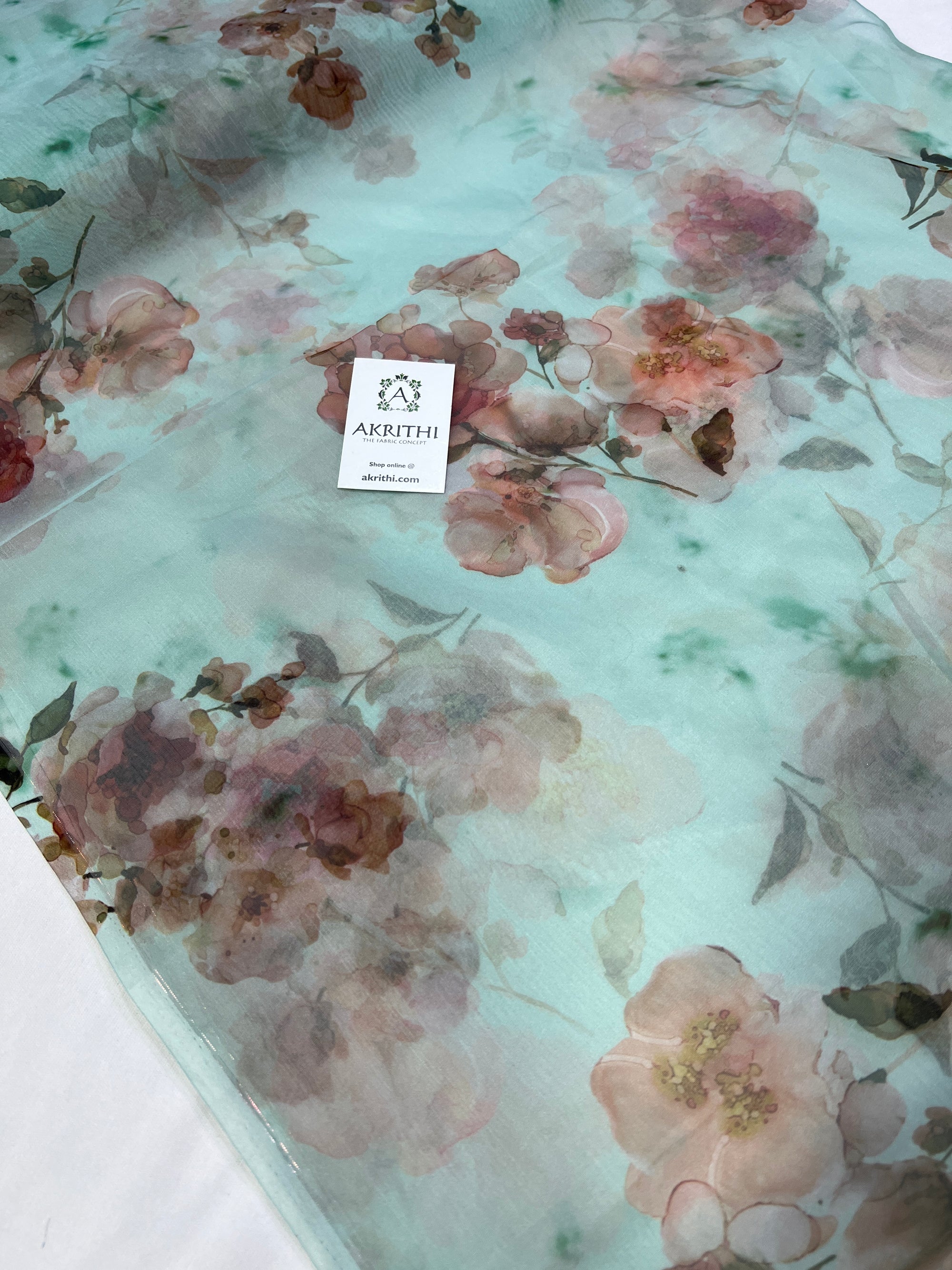 Digital floral Printed organza fabric