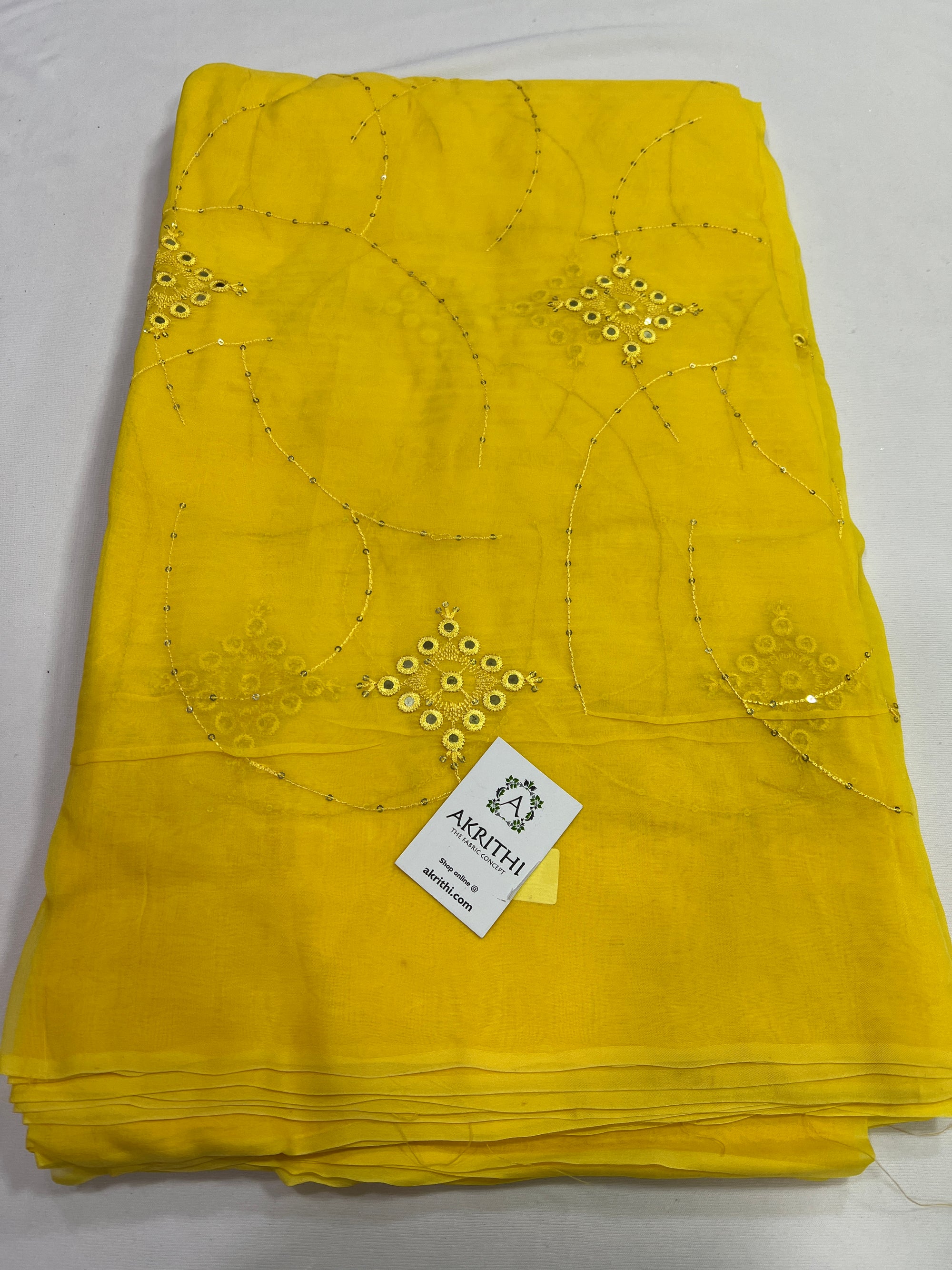 Embroidery on Organza fabric