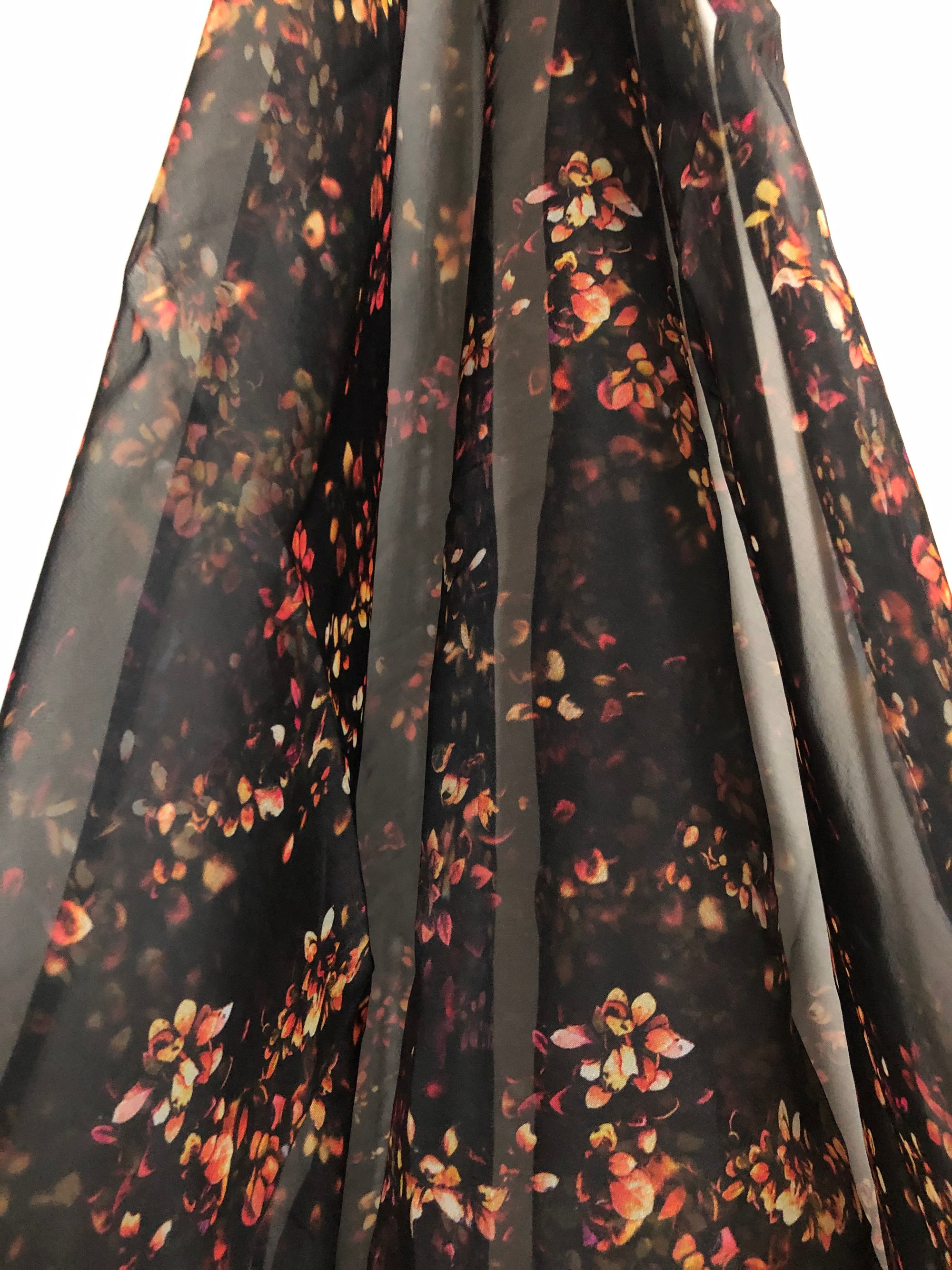 Digital floral Printed organza fabric