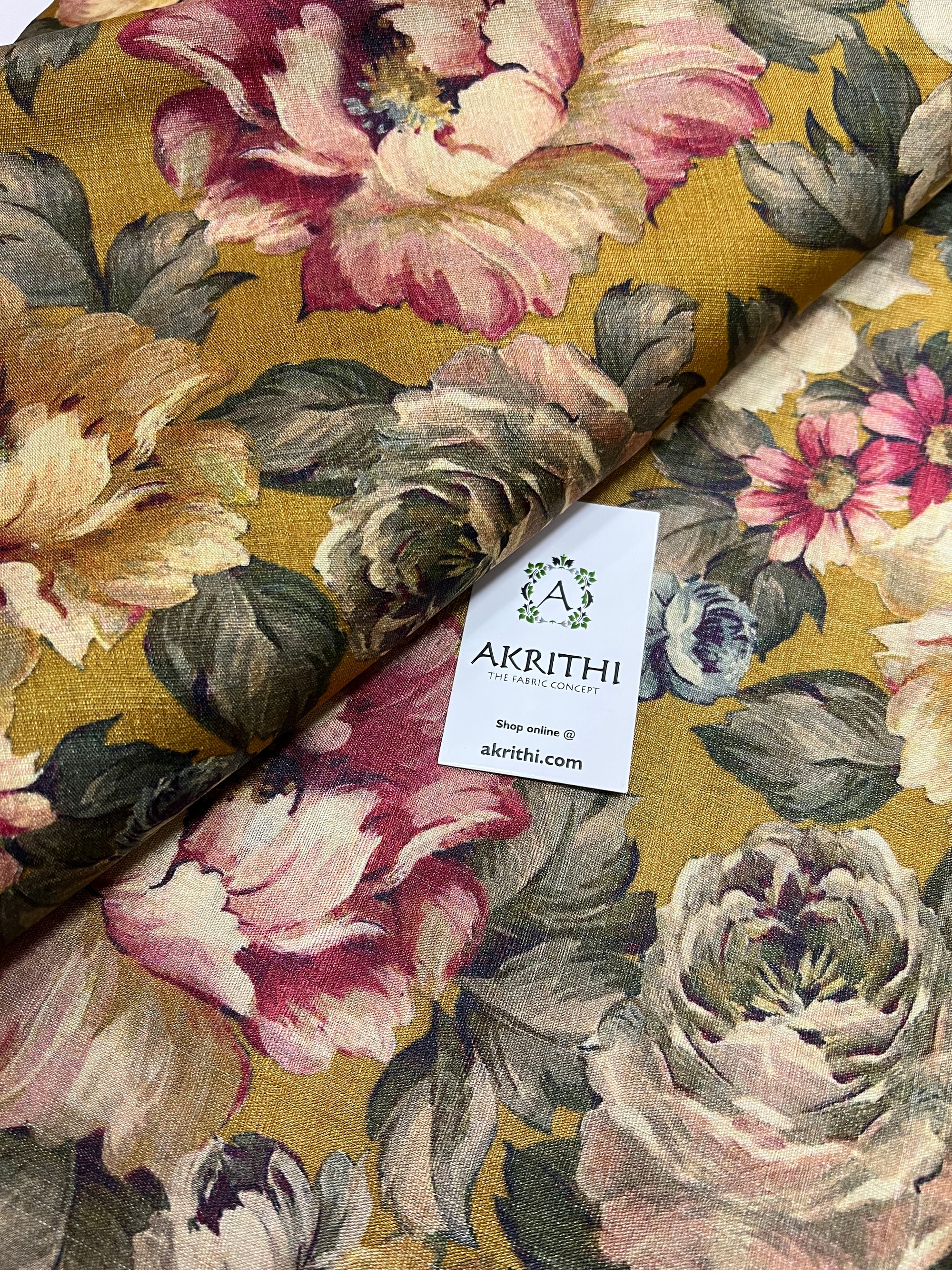 Digital Printed handloom pure tussar silk fabric