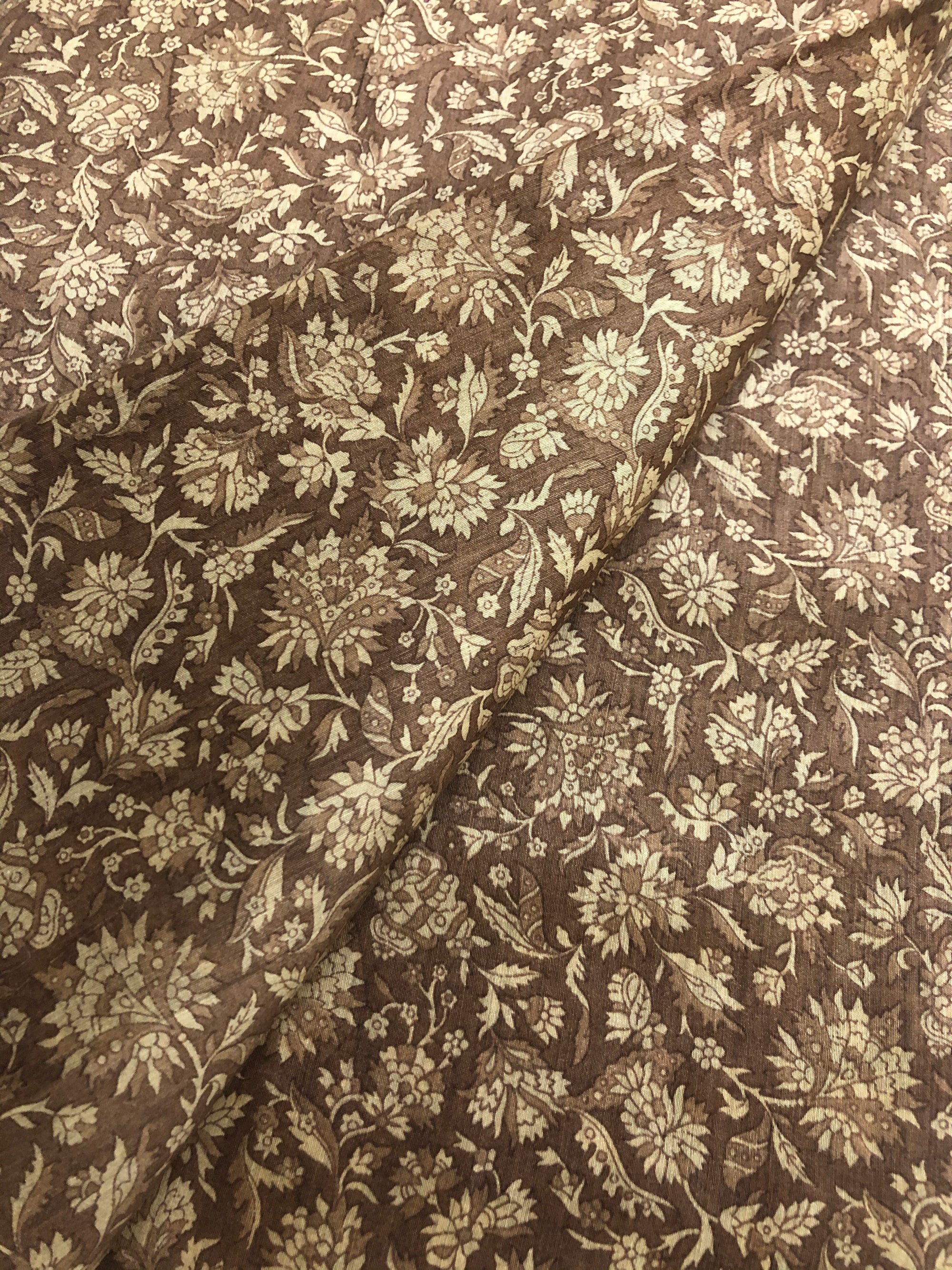 Printed handloom pure munga silk fabric