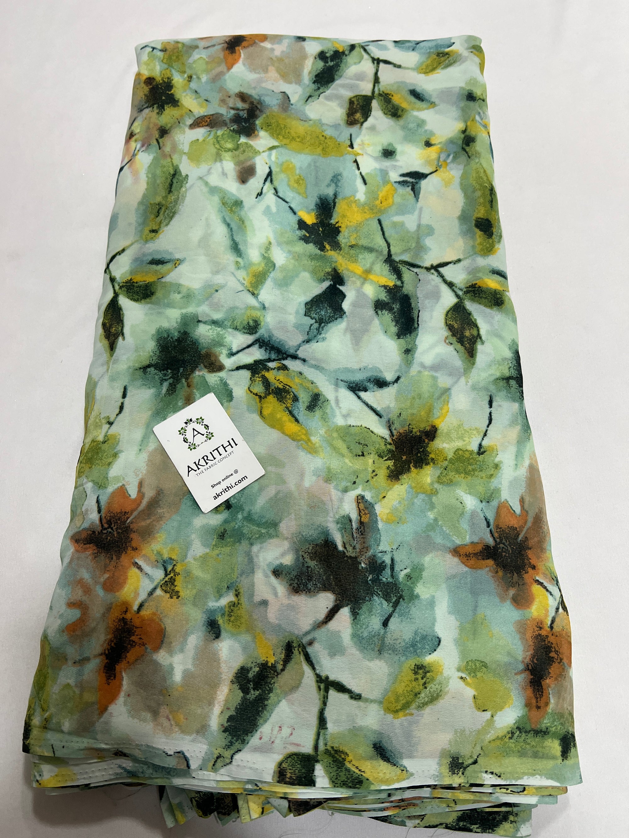 Digital floral printed georgette fabric