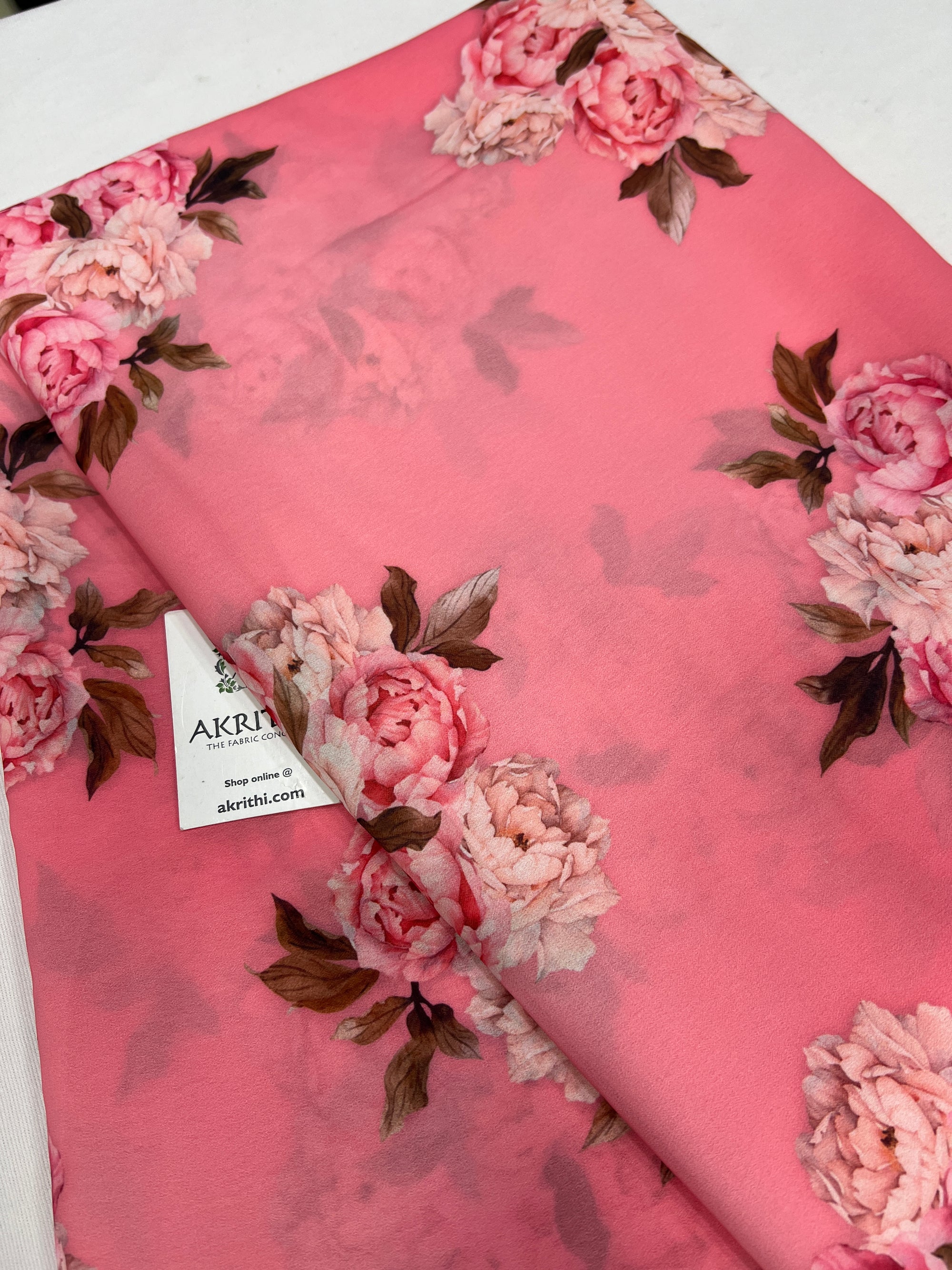 Digital floral printed georgette fabric