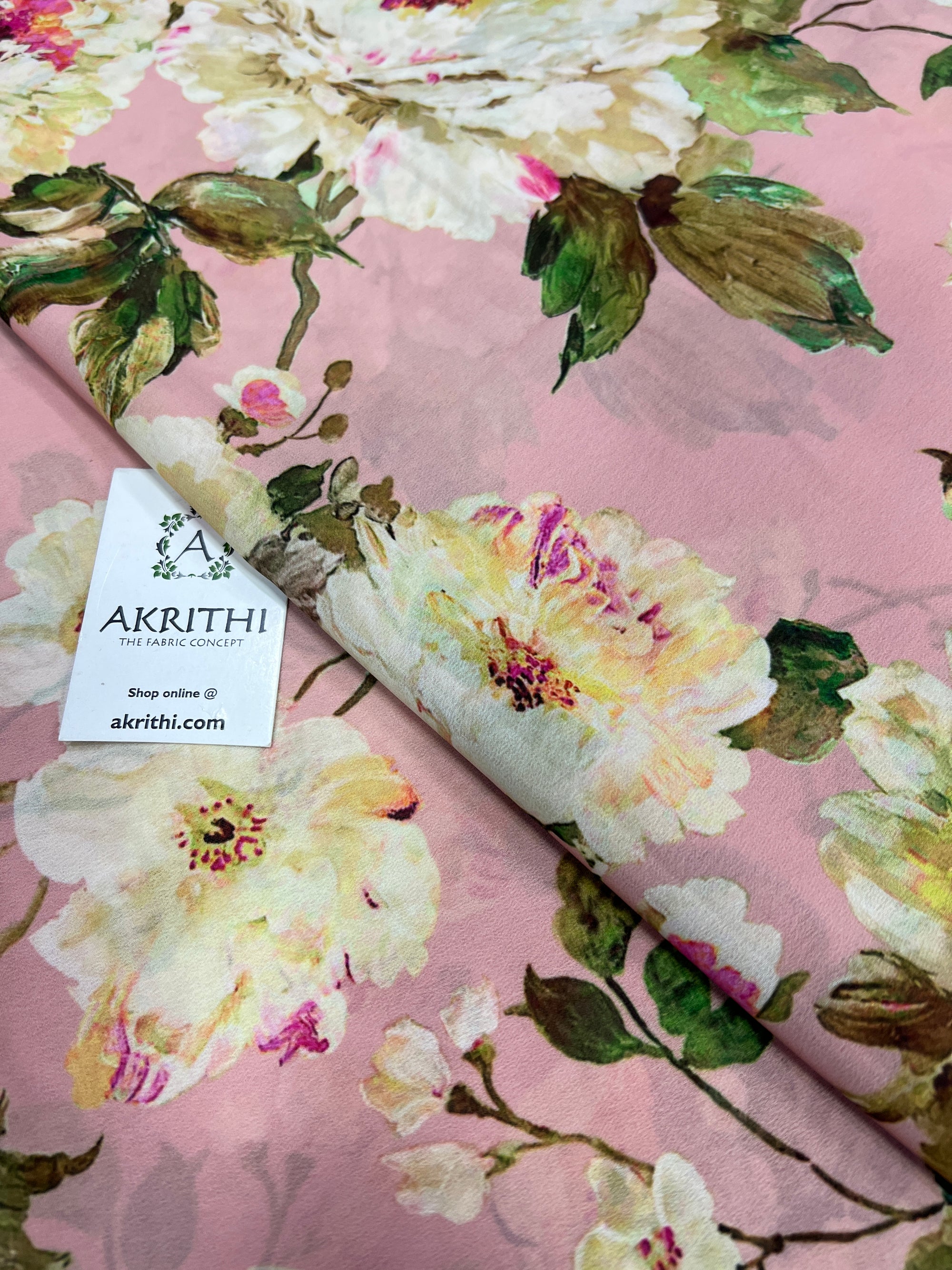 Digital floral printed georgette fabric