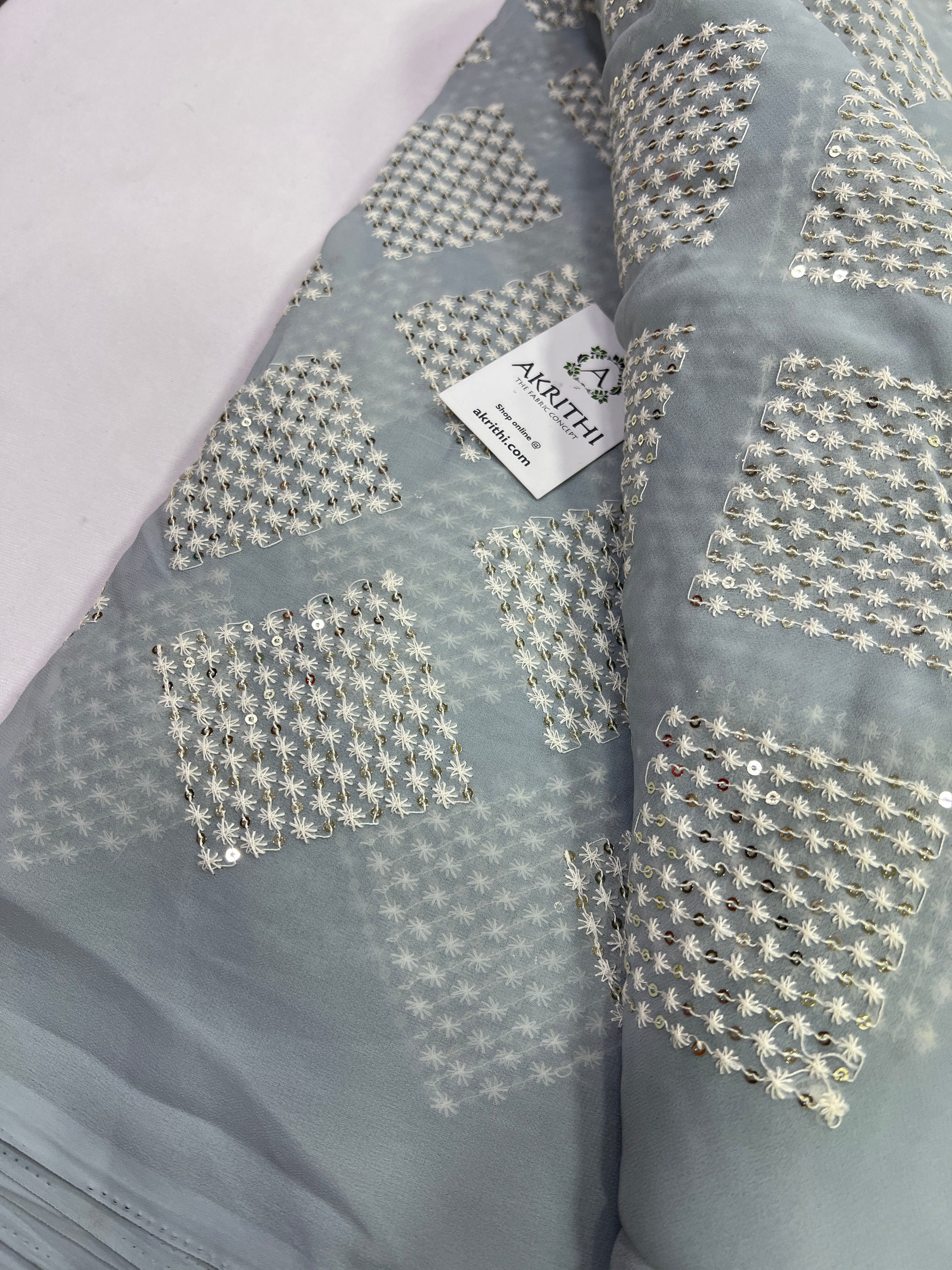 Embroidery on georgette fabric