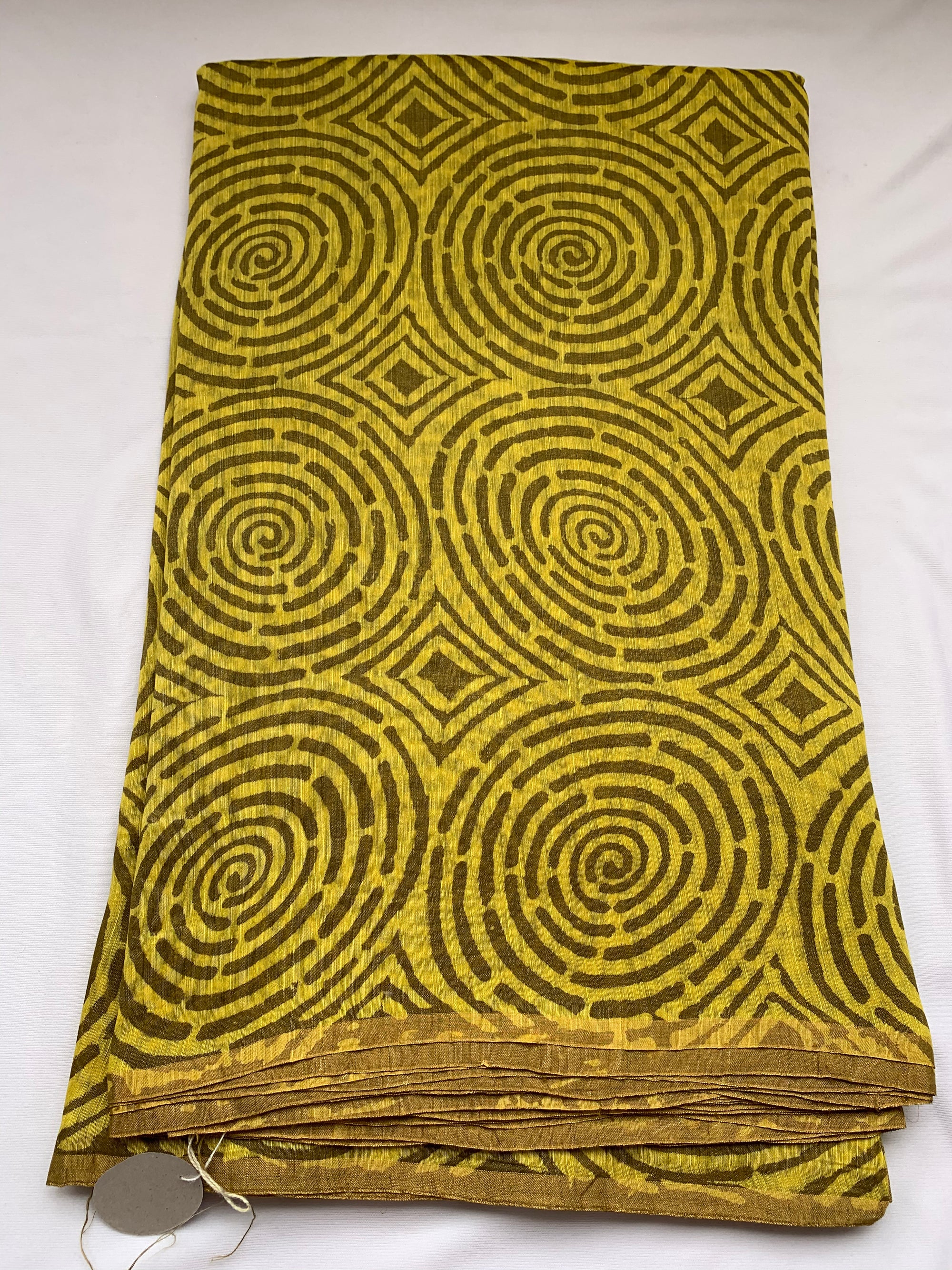 Handloom Printed pure linen silk fabric