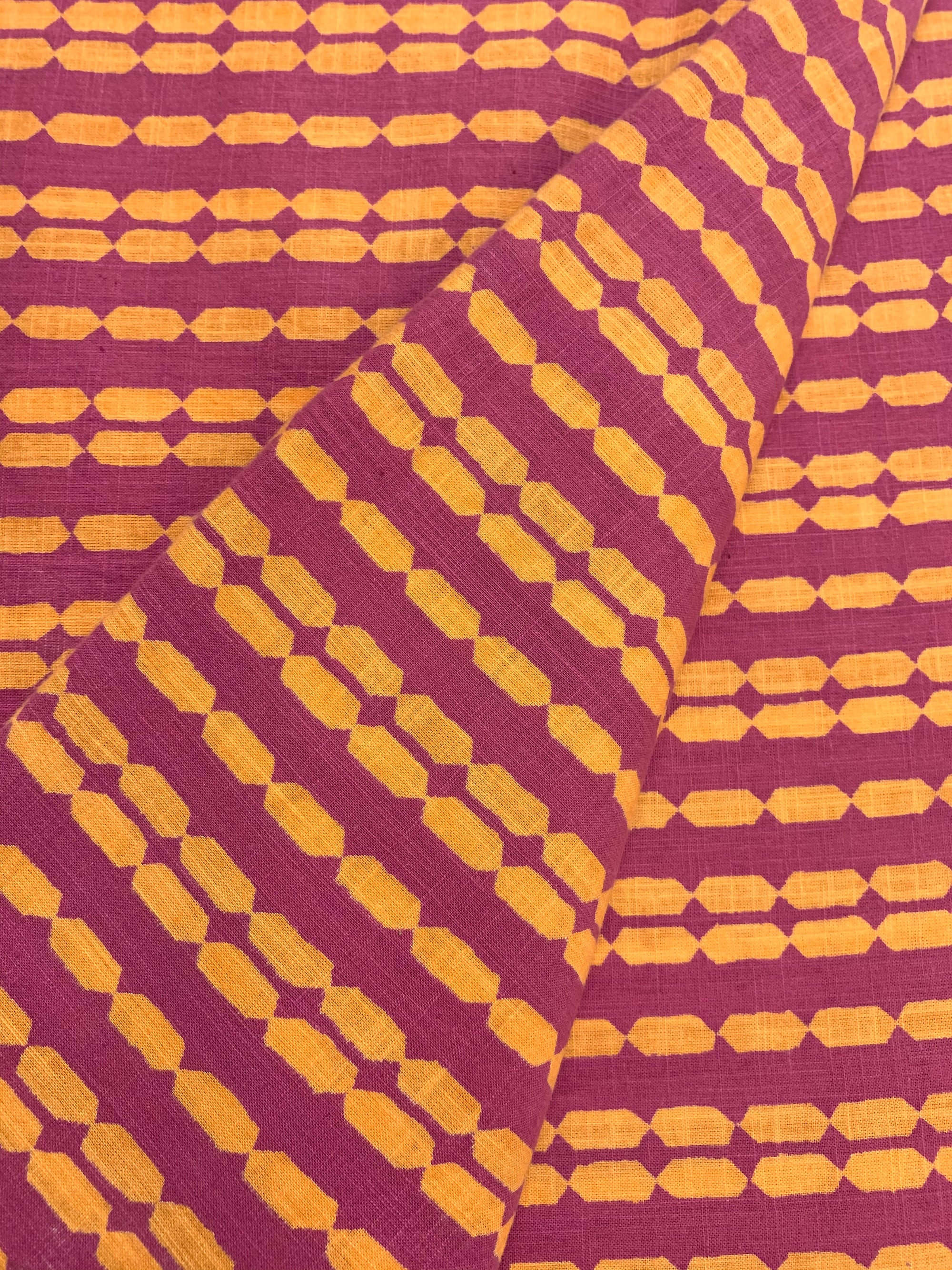 Printed pure slub cotton fabric
