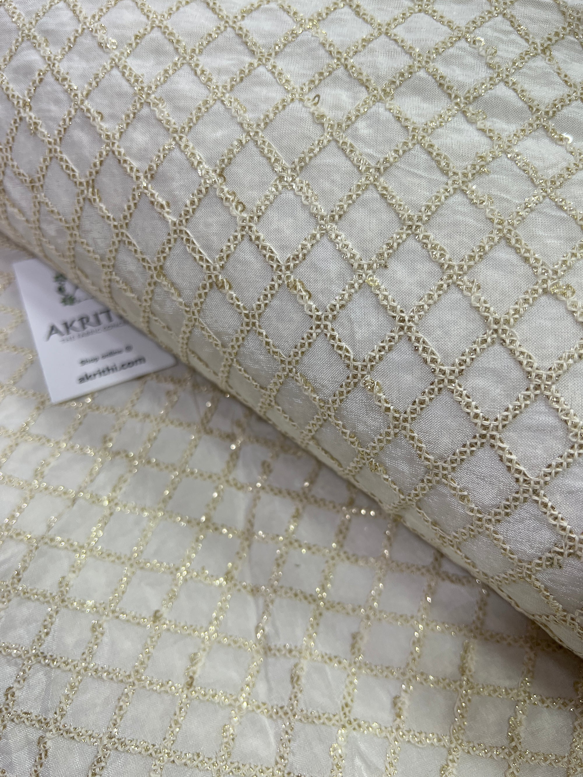 Embroidery on Uppada silk fabric