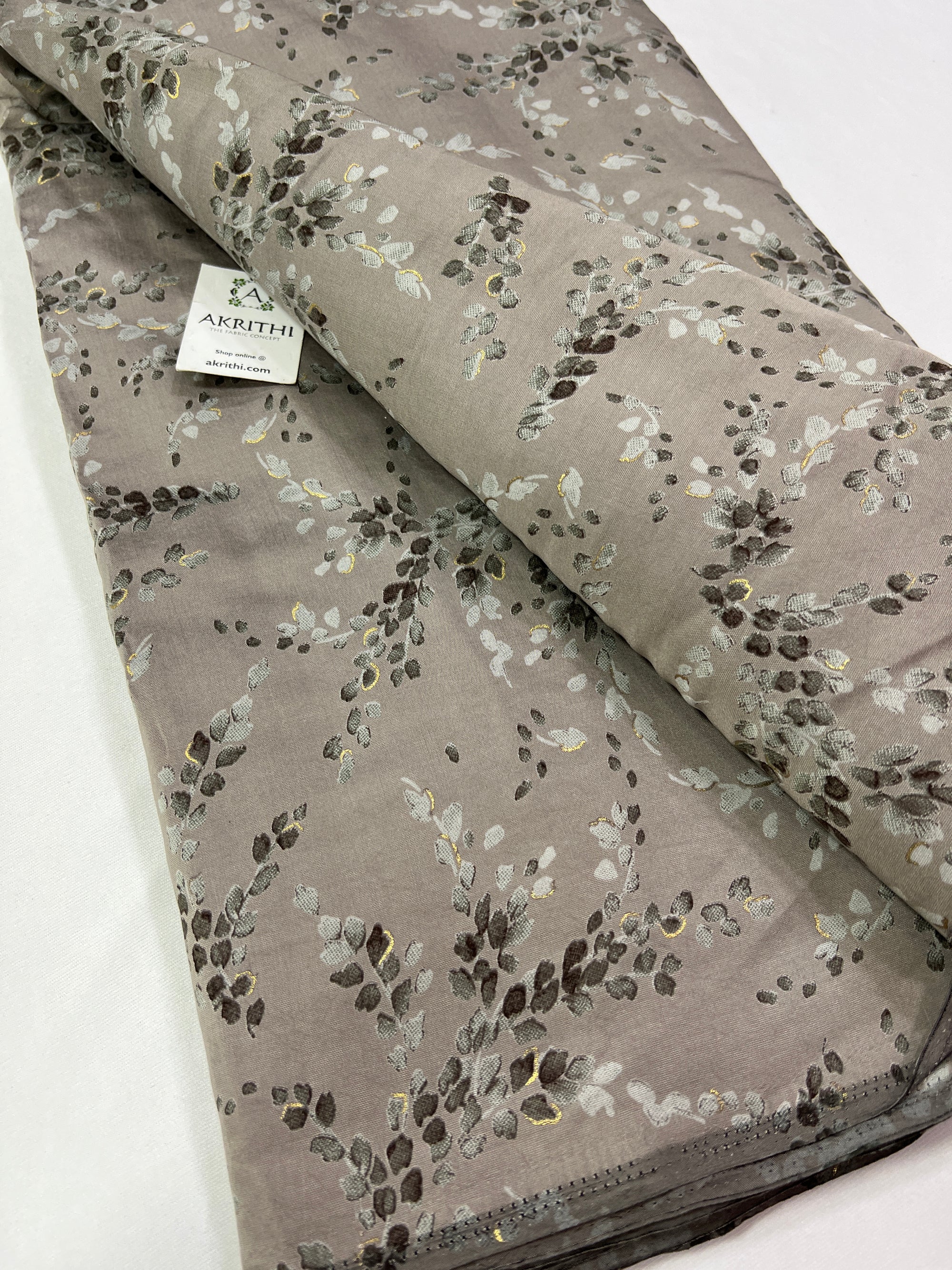 Digital printed silk fabric with foil
