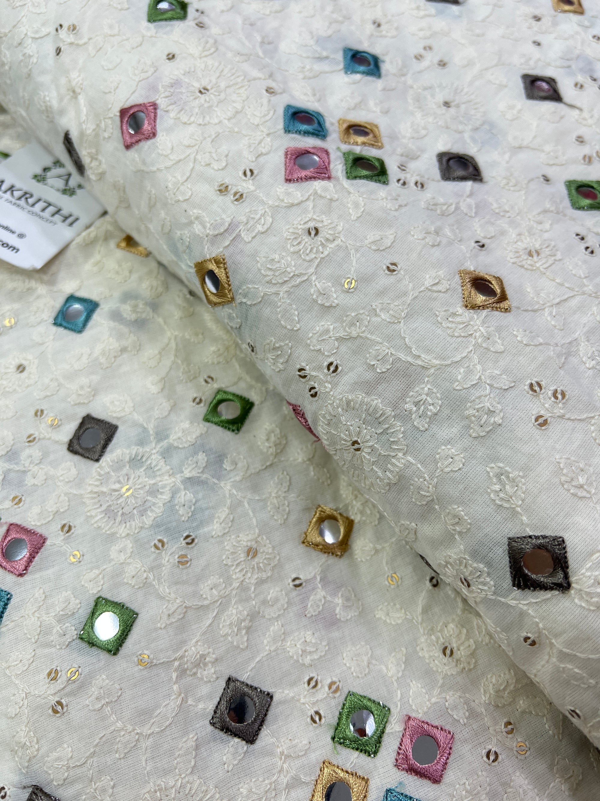 Pure Cotton embroidered fabric