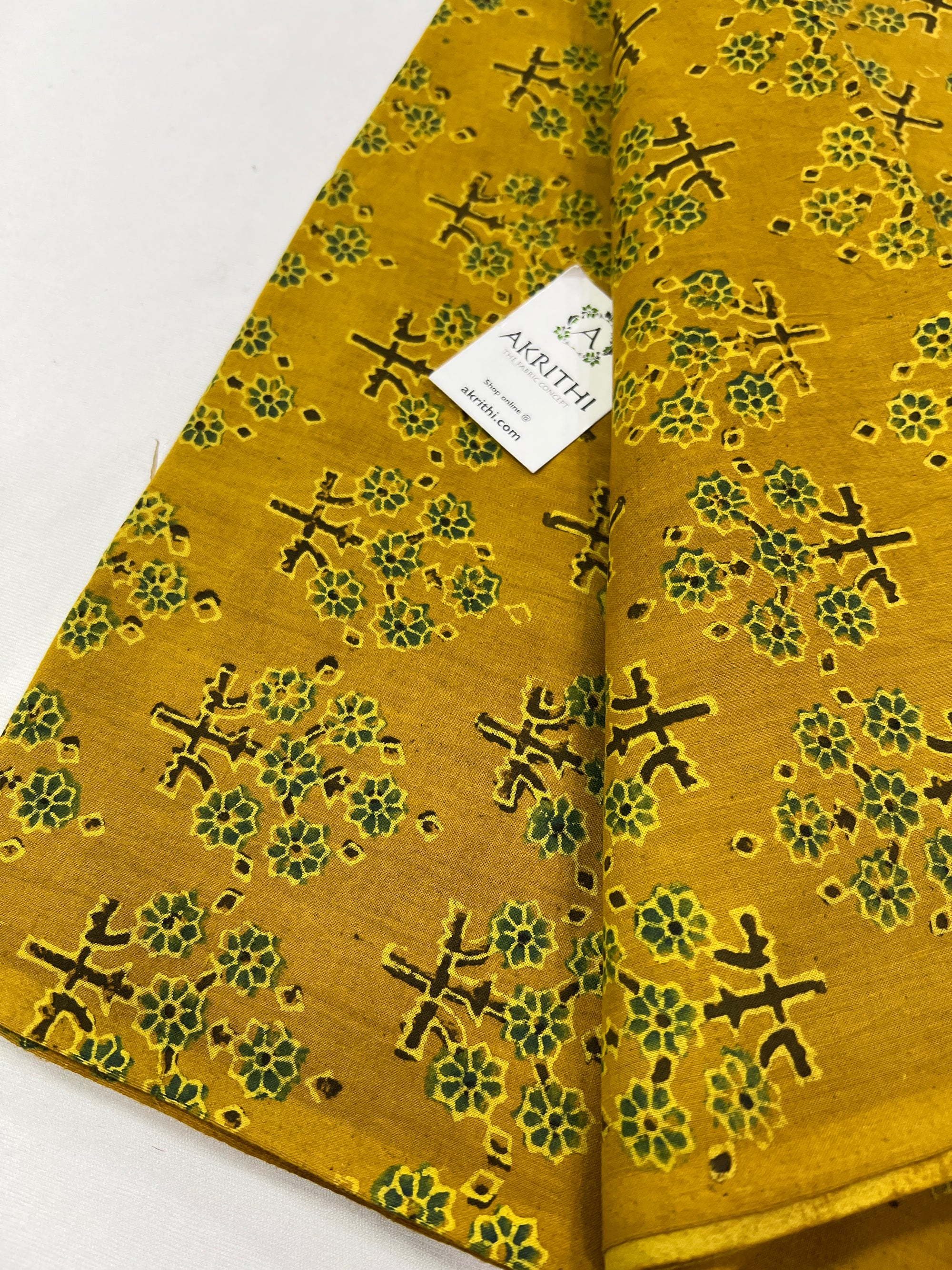 Ajrakh hand block pure cotton fabric
