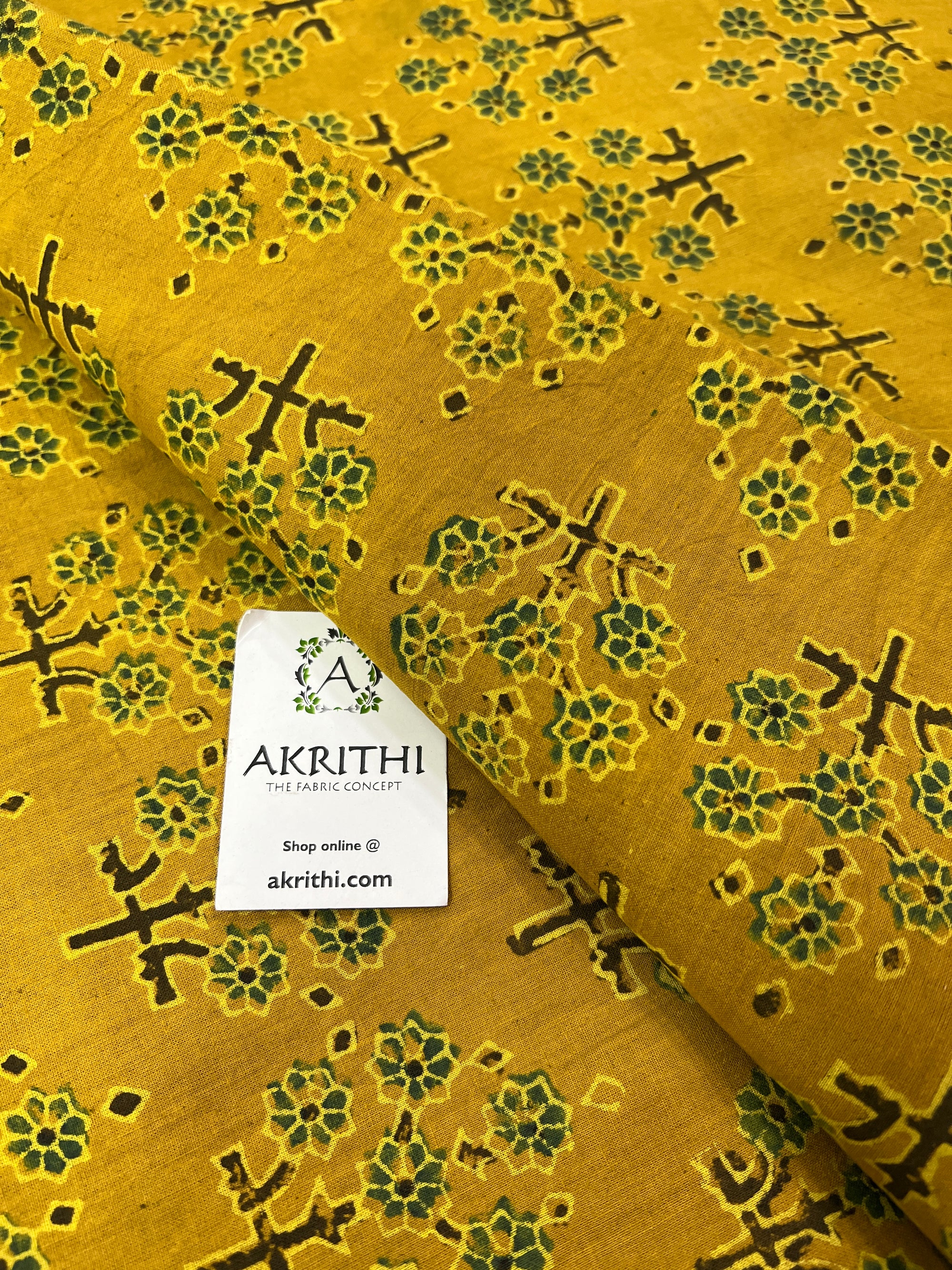Ajrakh hand block pure cotton fabric