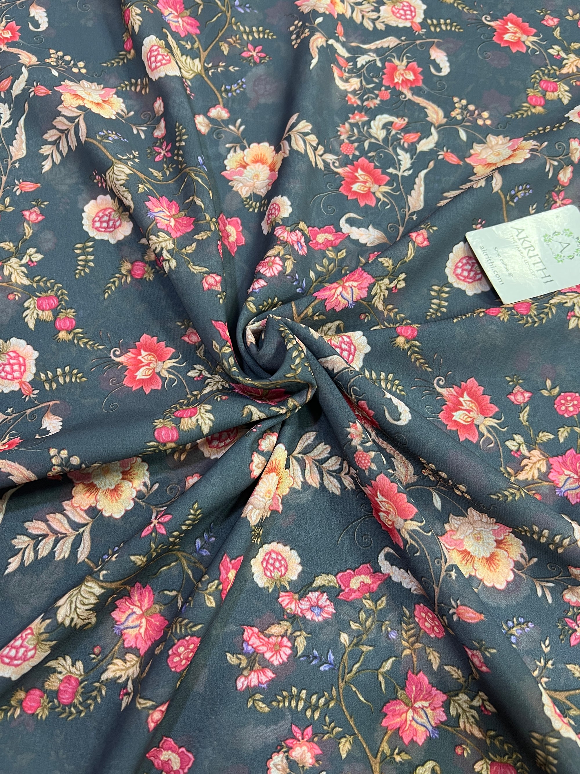 Digital floral printed georgette fabric