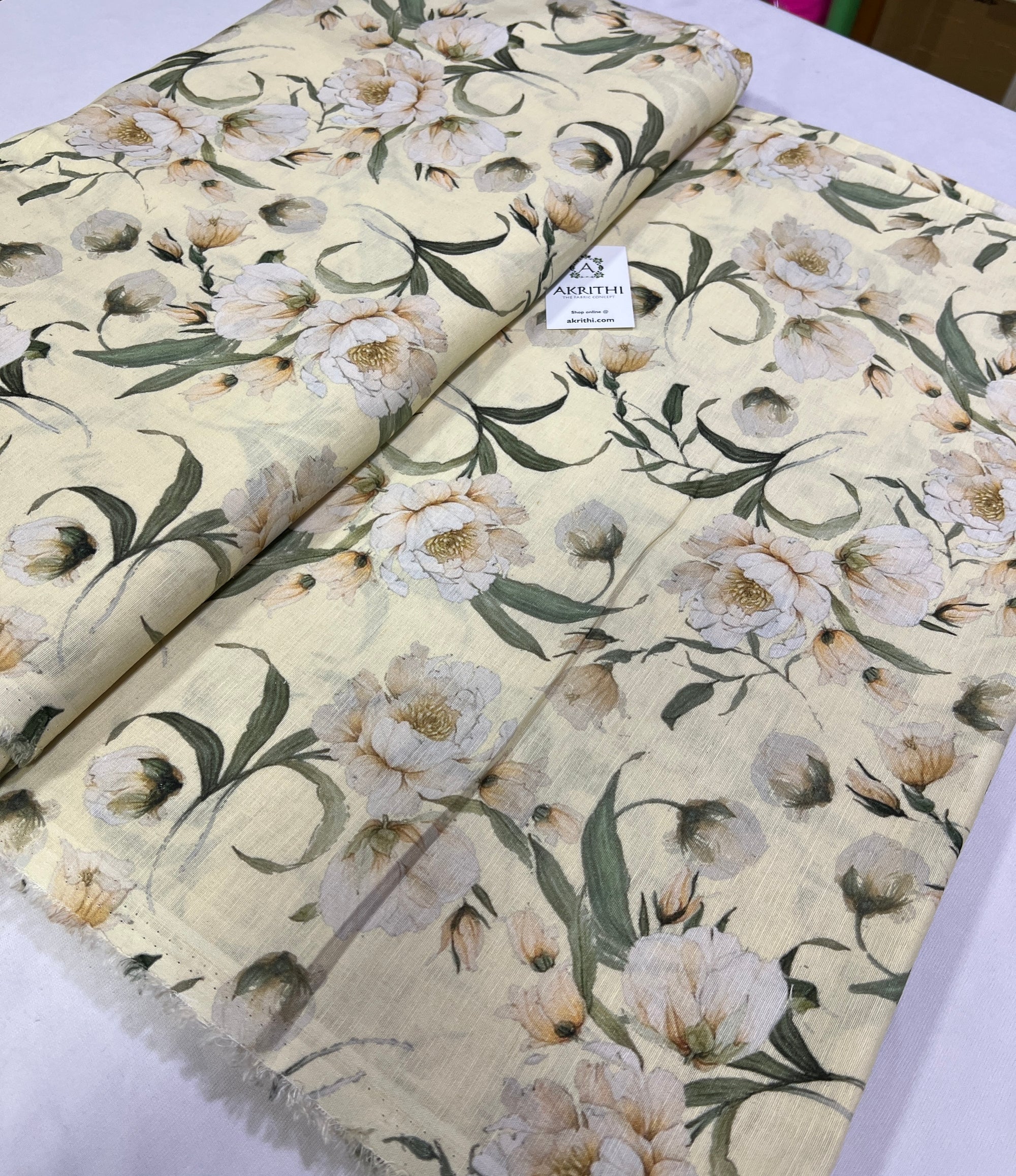 Digital Printed pure linen fabric