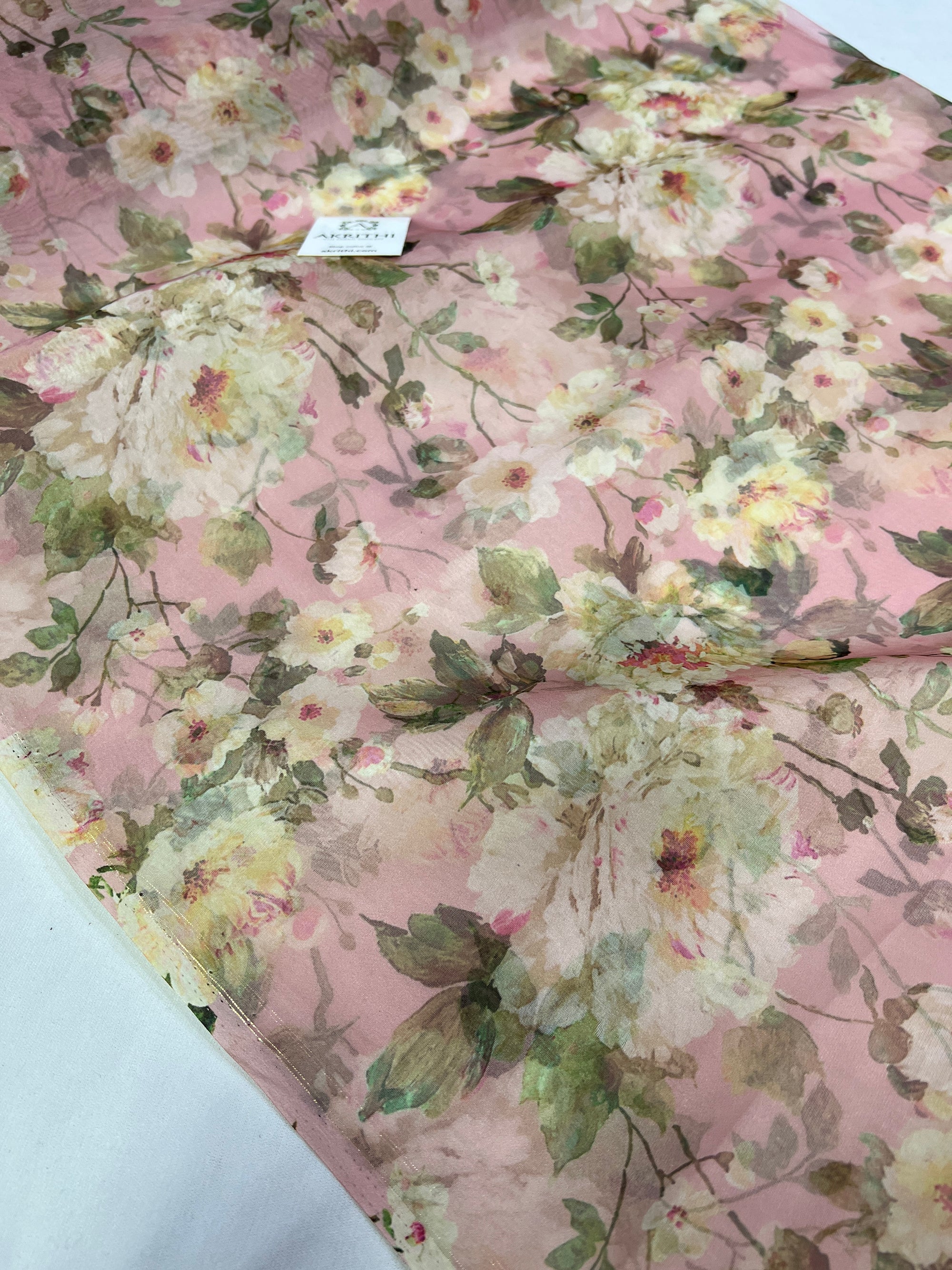 Digital floral Printed organza fabric
