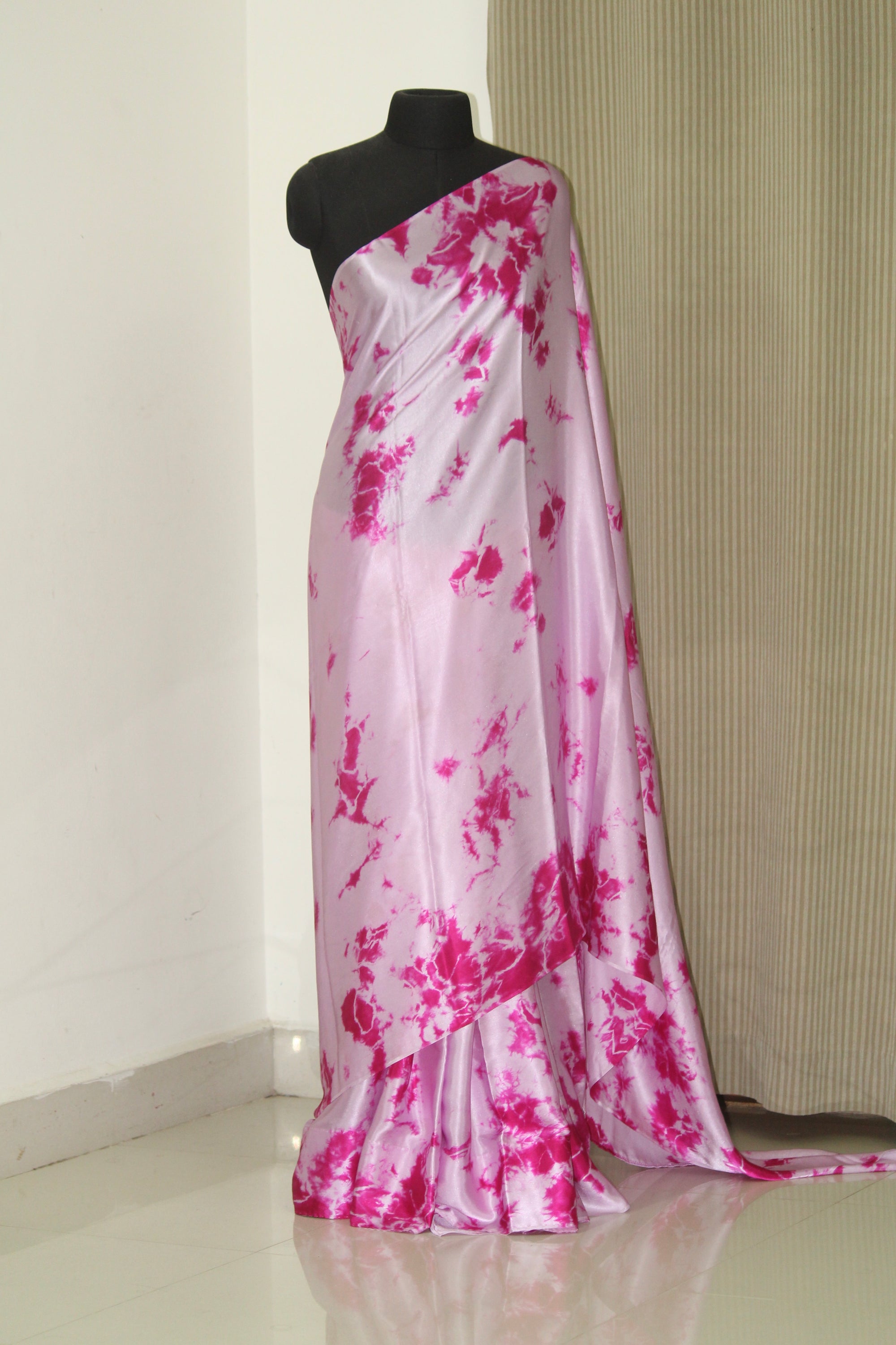 Shibori pure silk satin saree