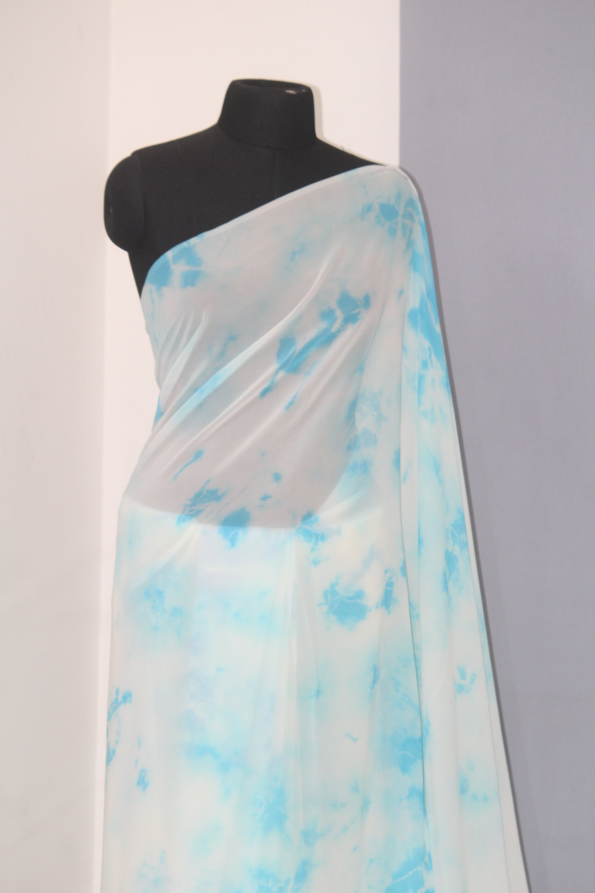 Shibori tie and dye pure georgette saree