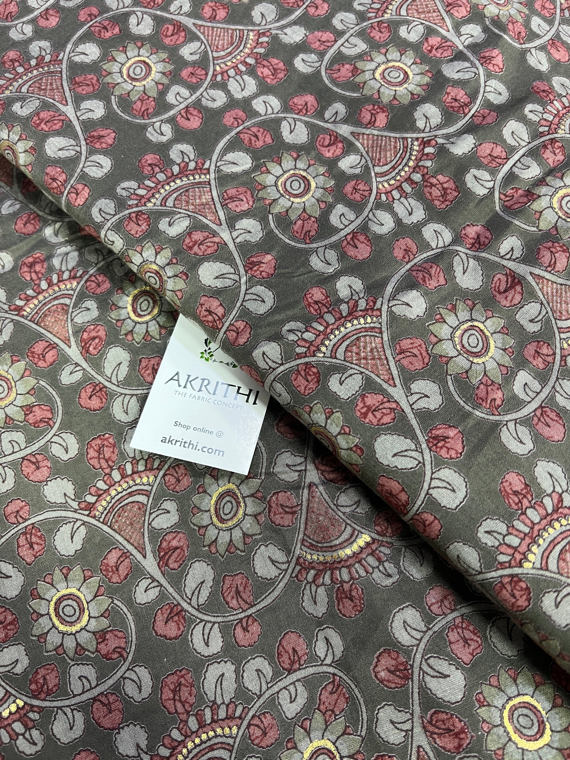 Printed silk fabric