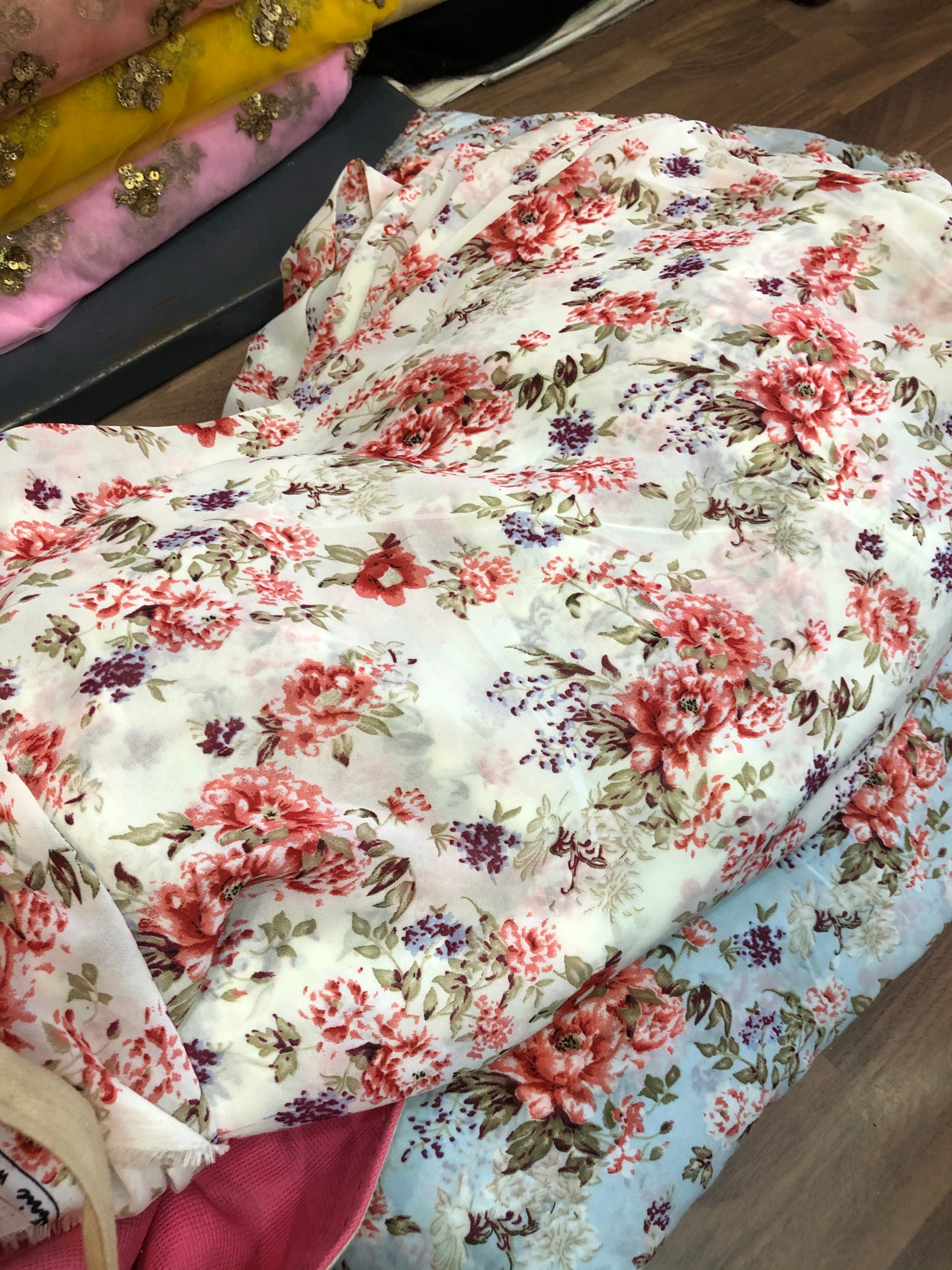 Digital floral Printed georgette fabric
