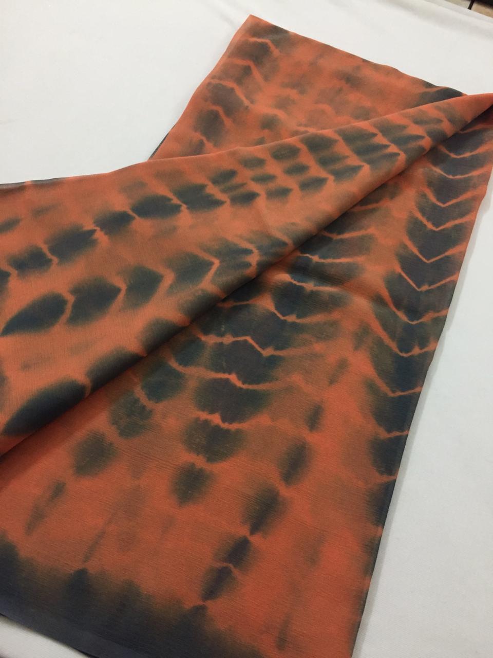 Tie and dye Pure silk chiffon dupatta