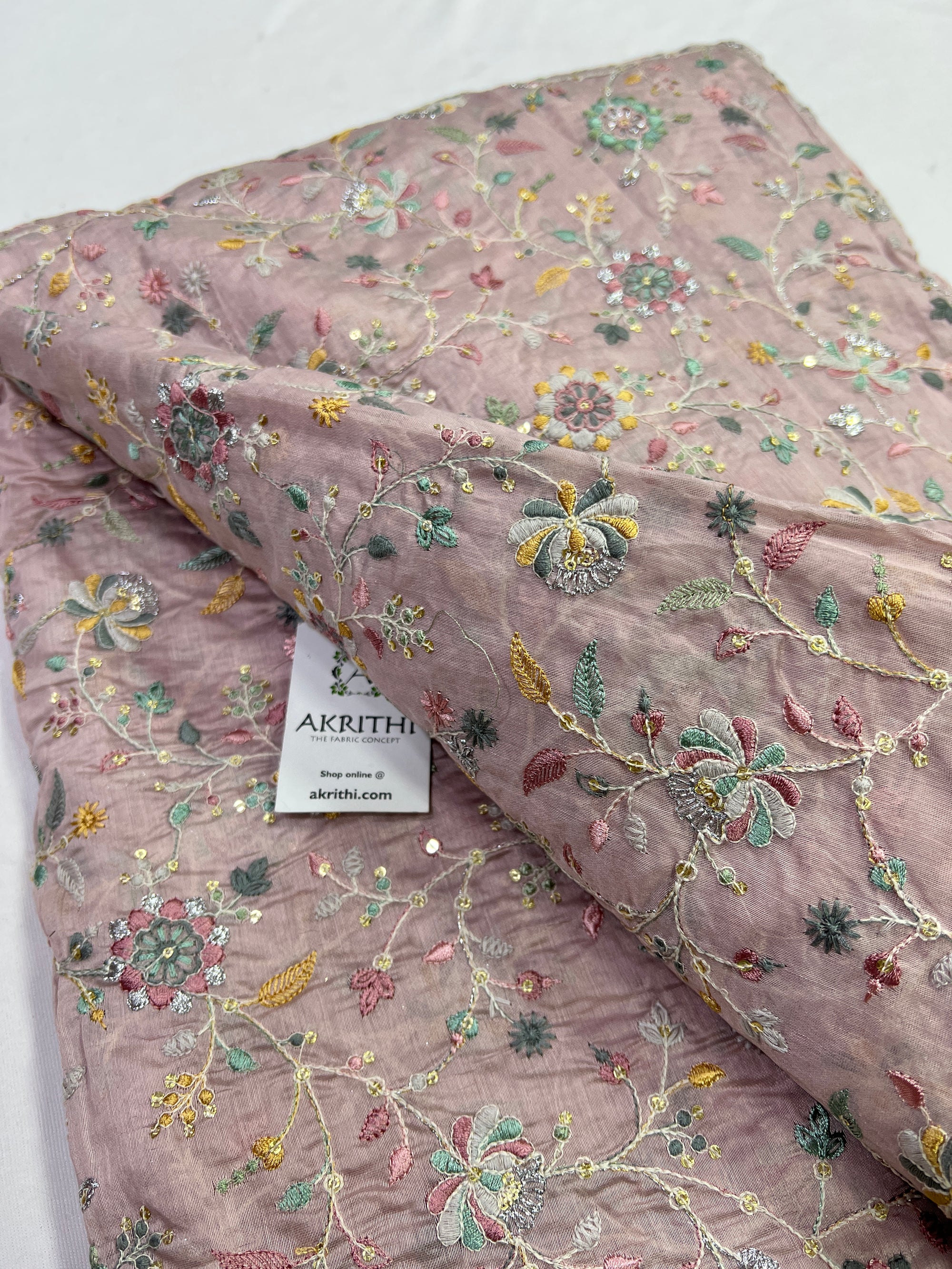 Embroidery on chanderi fabric